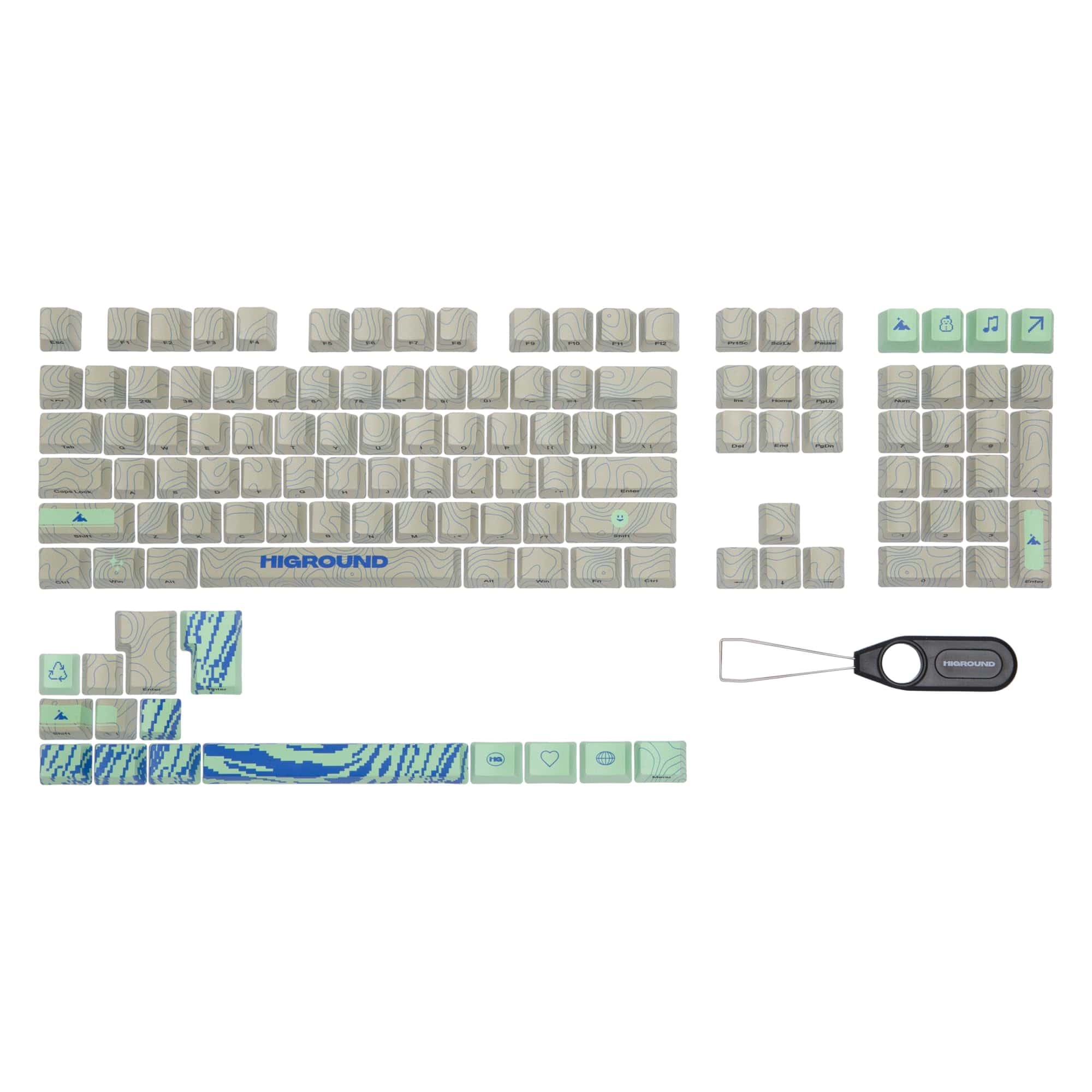 Higround Topograph Pbt Dye Sub Keycaps - Teclado Mecánico,