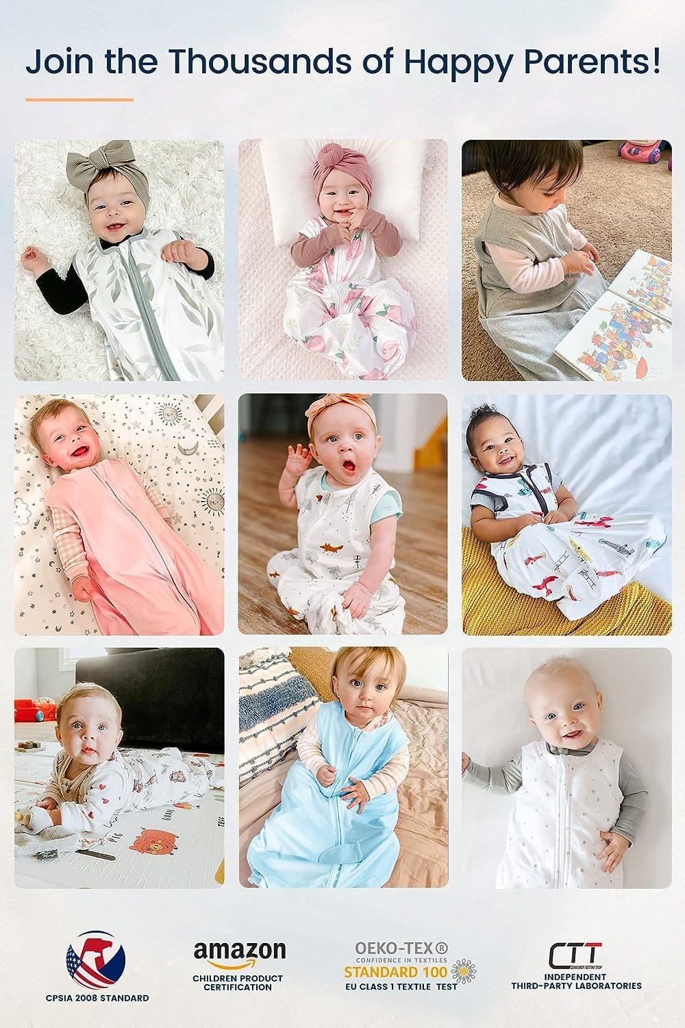 Saco de Dormir Ligero para Bebés TotAha 0-6 Meses 0,5 TOG, - Image 8