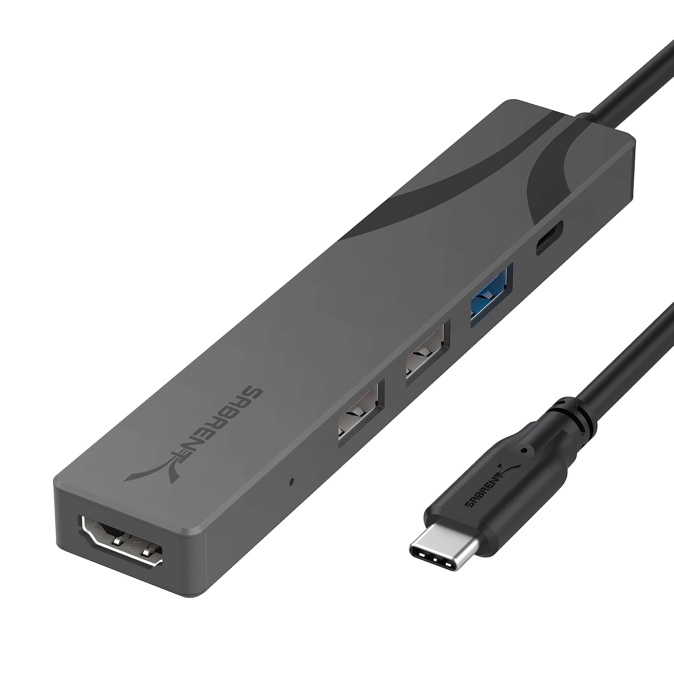 Concentrador USB-C SABRENT Salida HDMI 3 Puertos USB