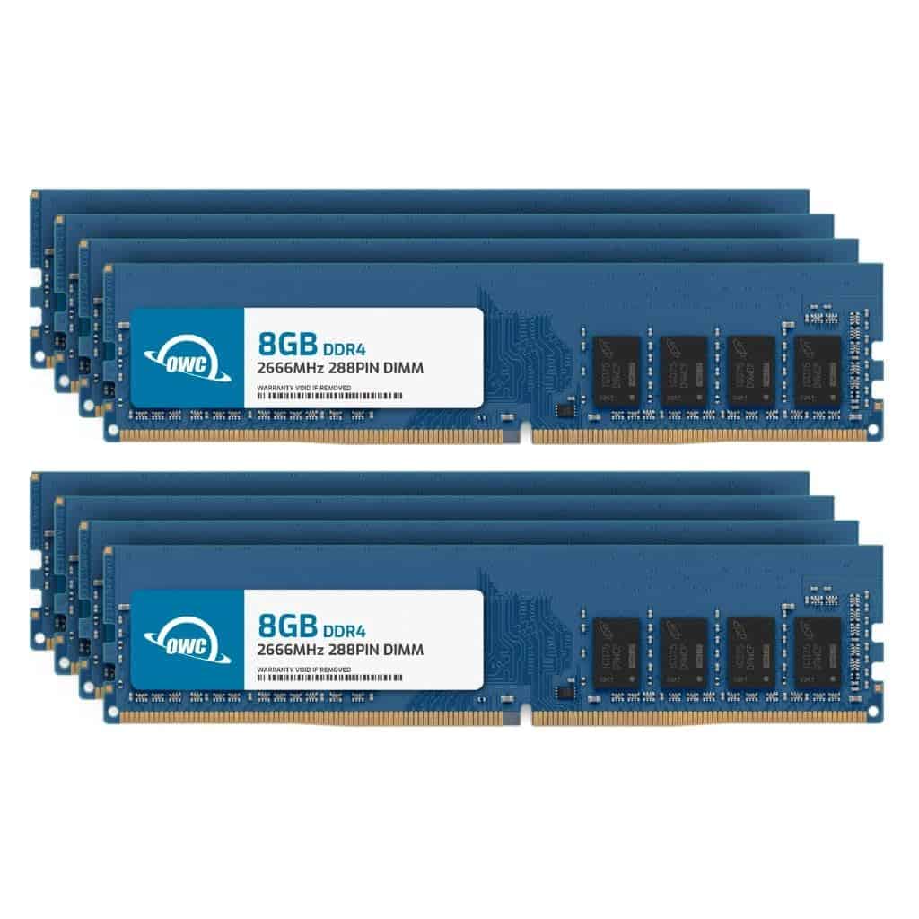 OWC 64GB (8x8GB) DDR4 2666MHz PC4-21300 CL19 1RX8 Non-ECC