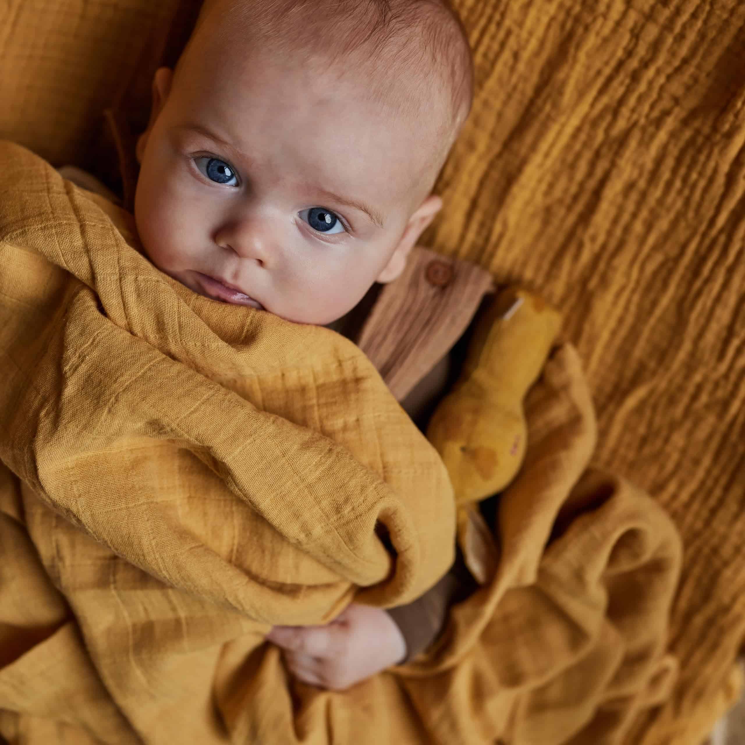 Huxie Swaddle - 100% Algodón Orgánico - -Amarillo Otoño/Natu - Image 10