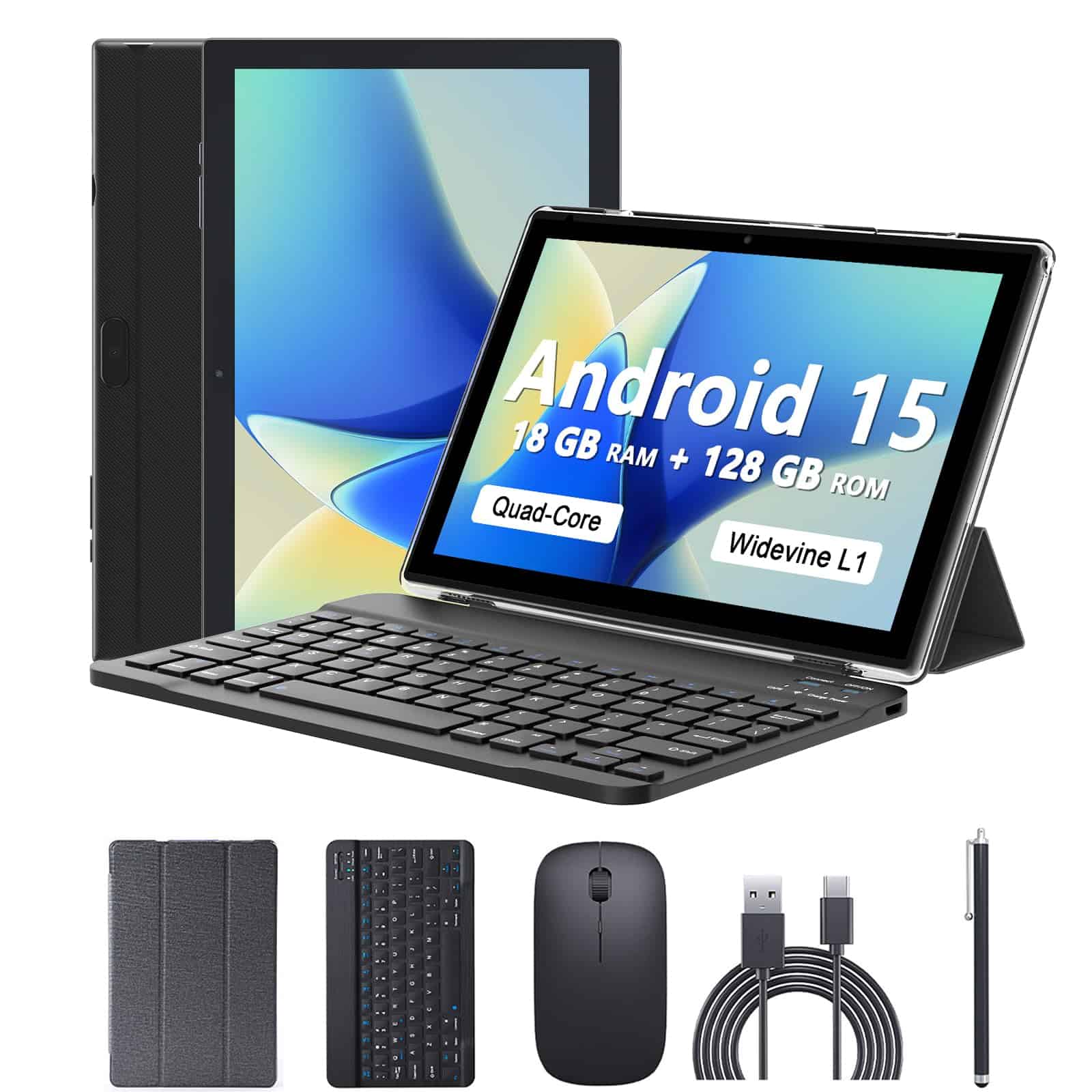 Tableta Android 15 de 10 pulgadas, 18GB -Negro