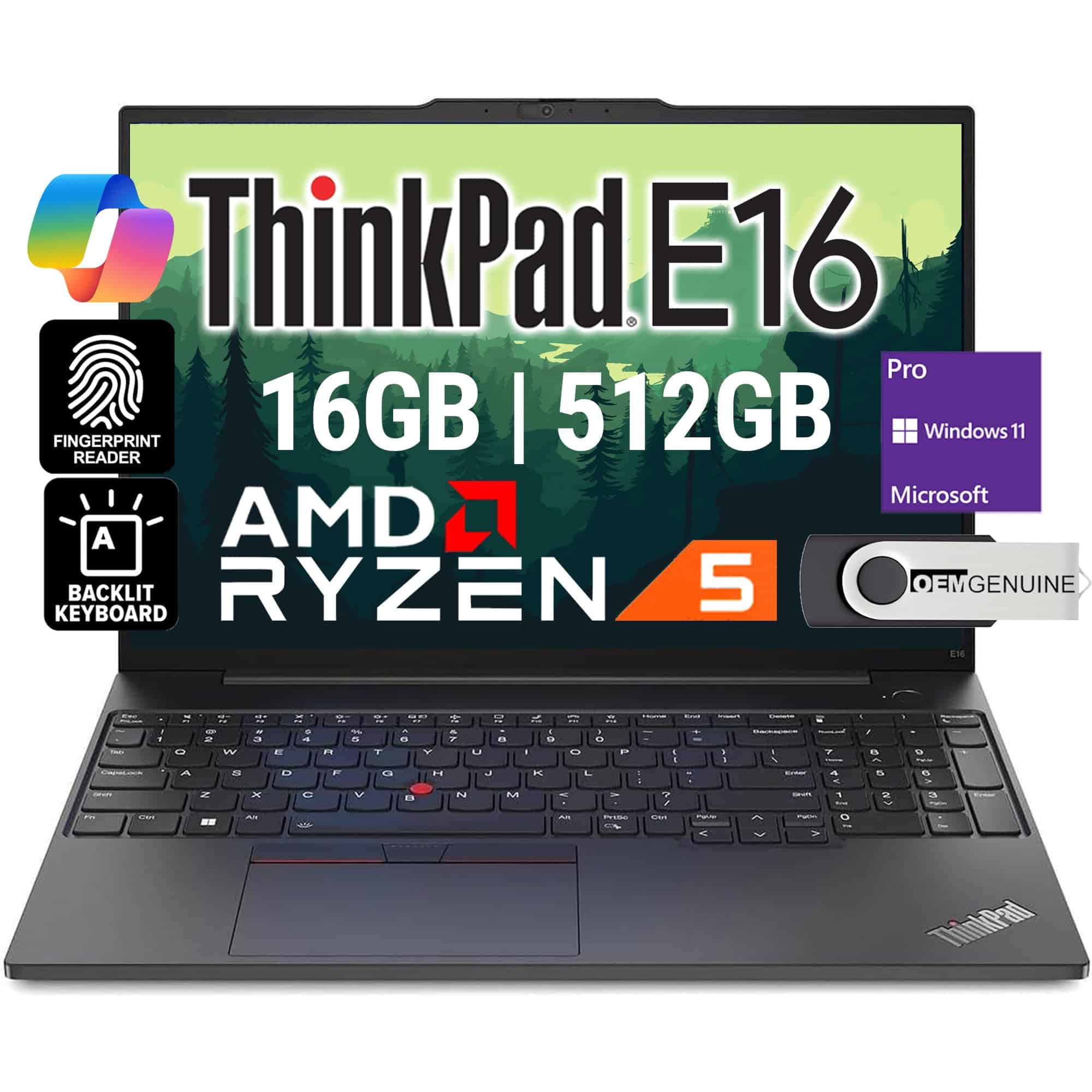 Oemgenuine Lenovo ThinkPad E16, WUXGA 16" IPS, -Plata