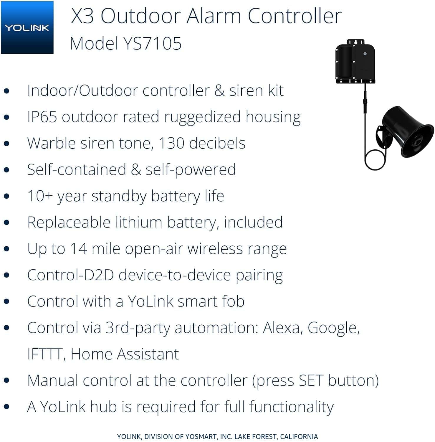Controlador de Alarma Exterior YoLink X3 Versión, - Image 3