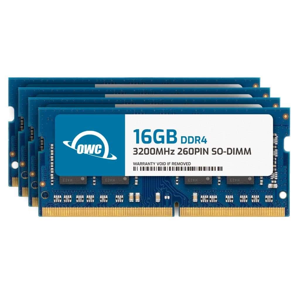 OWC 64GB (4x16GB) DDR4 3200MHz PC4-25600 CL22 1RX8 Non-ECC