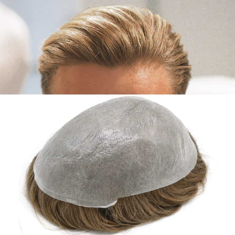 Toupee para Hombres Sistema de Reemplazo -#20 Rubio Ceniza C