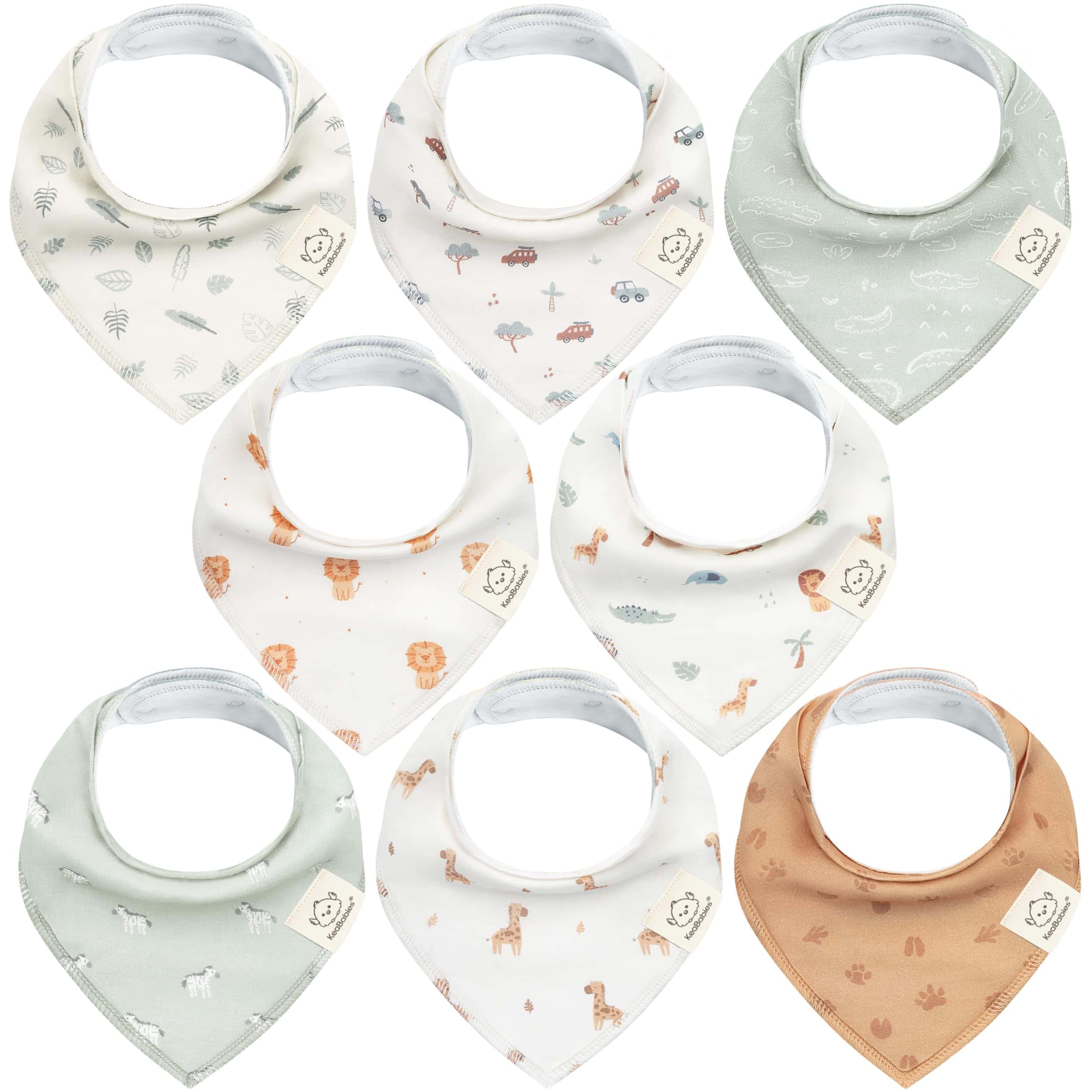 Paquete de 8 Baberos Bandana Orgánicos para -Wilderness