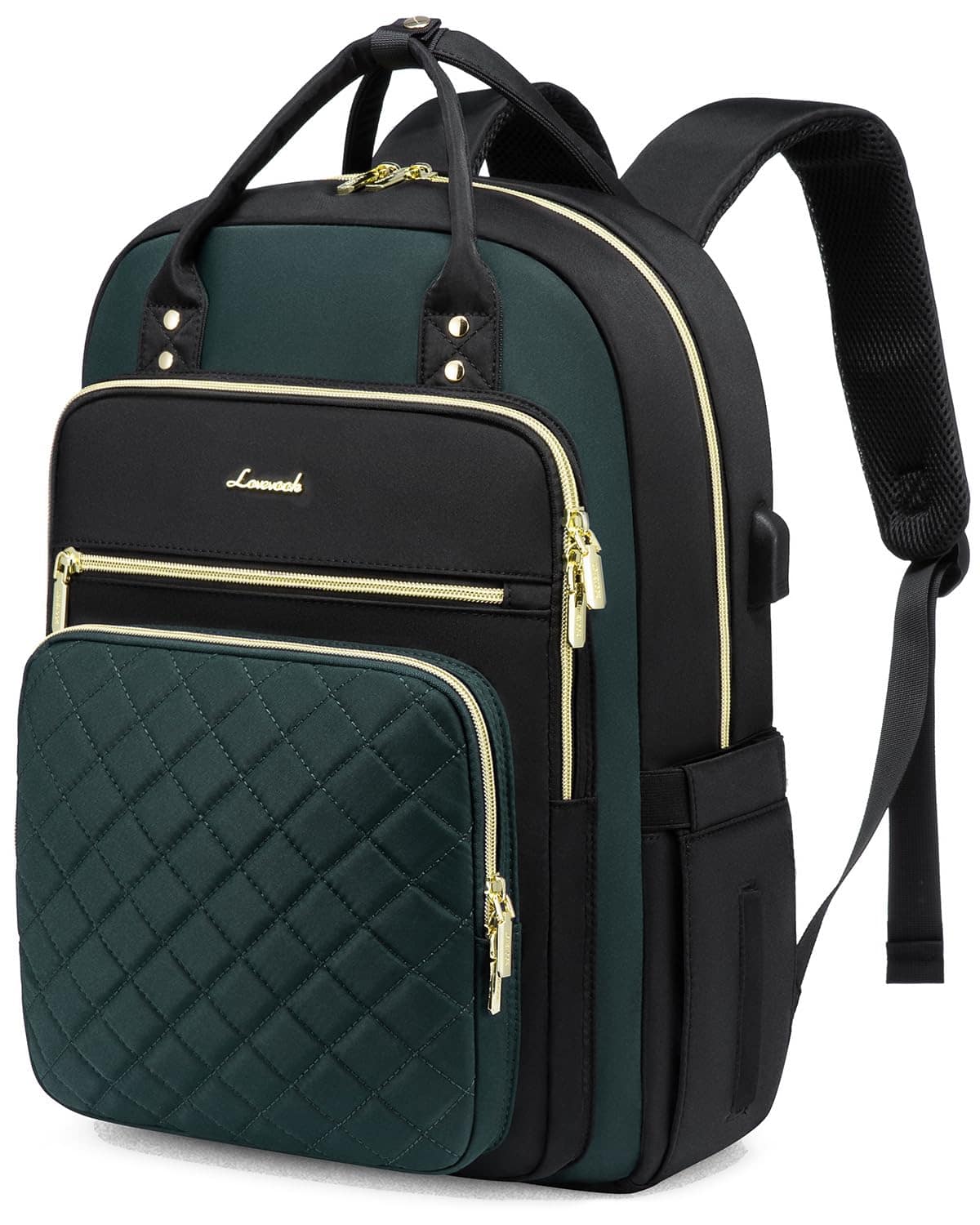 Mochila para Laptop LOVEVOOK 15.6" - Negro-Verde Oscuro