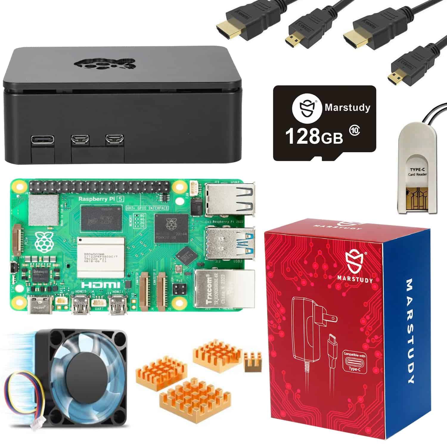Kit Raspberry Pi 5 8GB - Negro (Edición de 128GB) (8GB RAM)