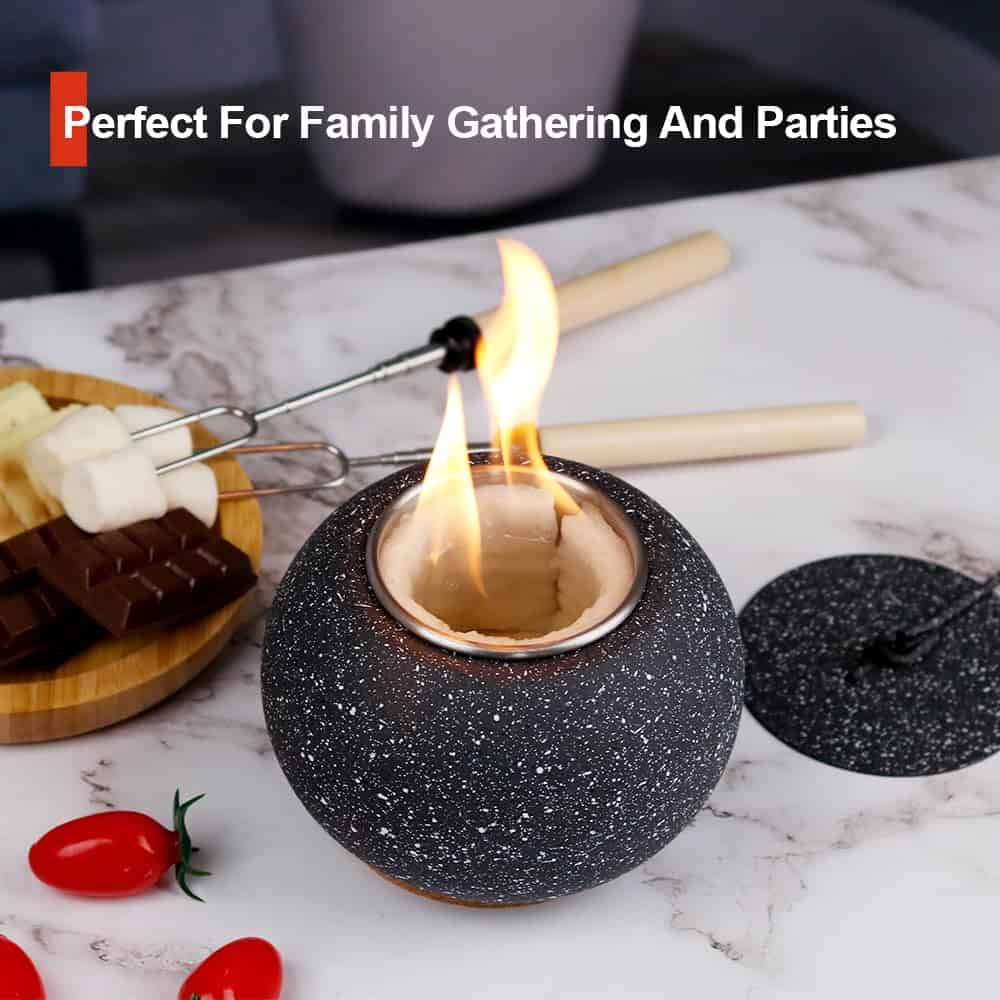 2pz Mini Fogata Interior Crown Fire Decoracion Mesa Fondue - Imagen 8