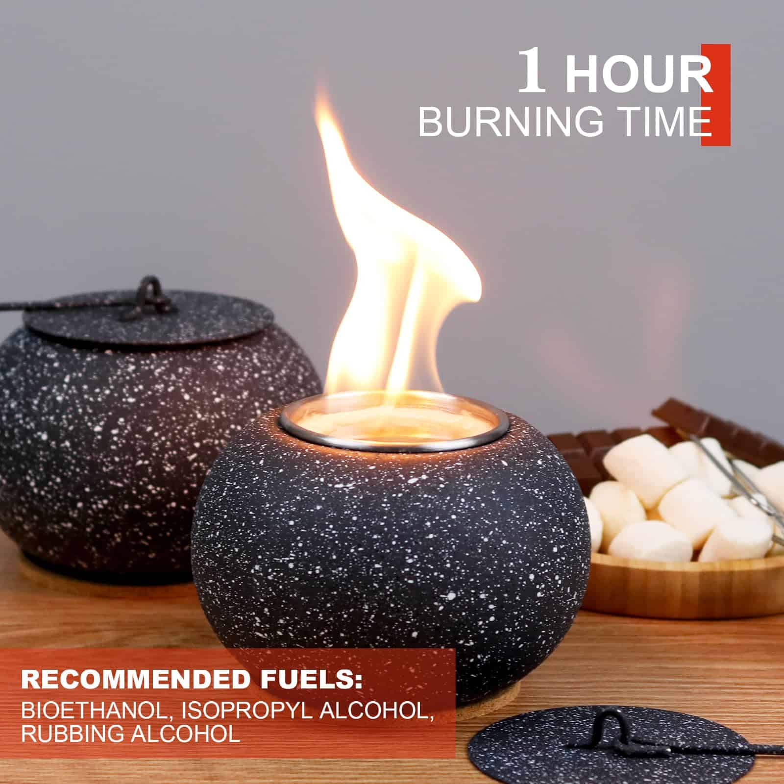 2pz Mini Fogata Interior Crown Fire Decoracion Mesa Fondue - Imagen 6