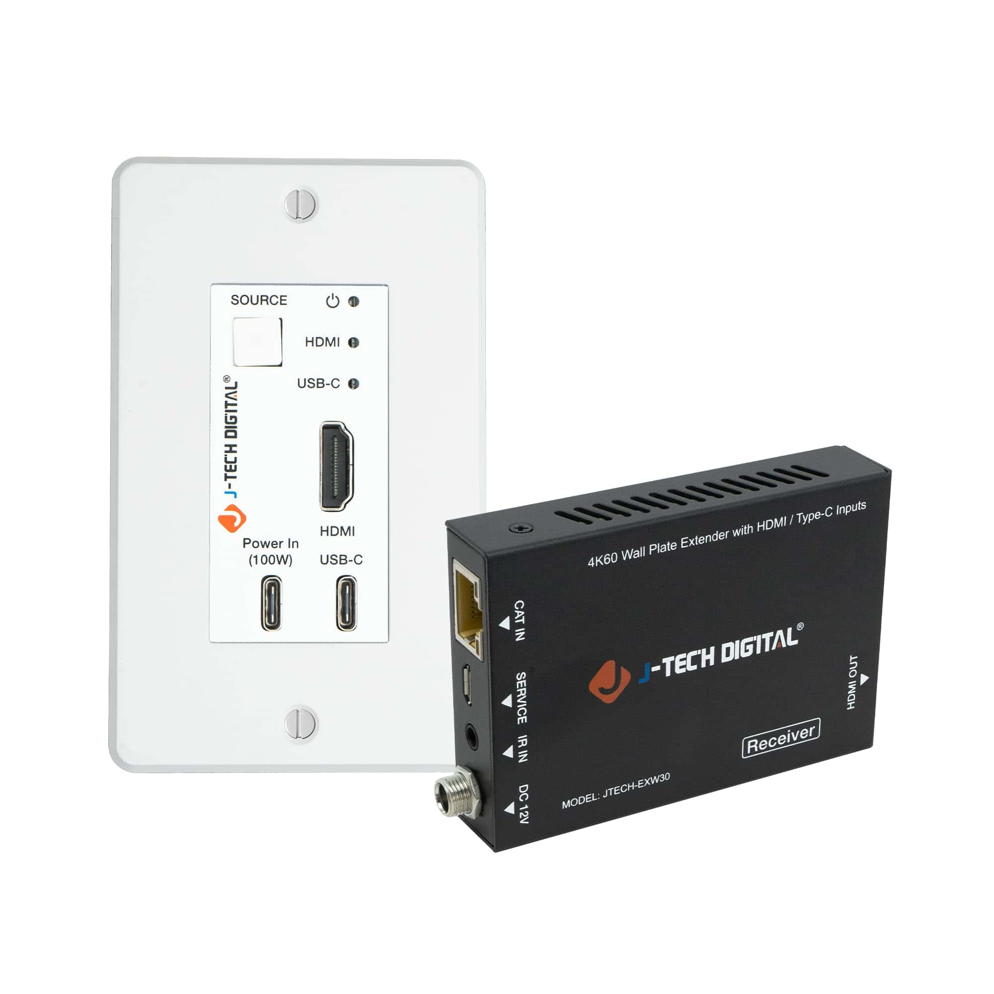 J-Tech Digital 4K HDMI & USB C Extender Over Single Cat5 5e