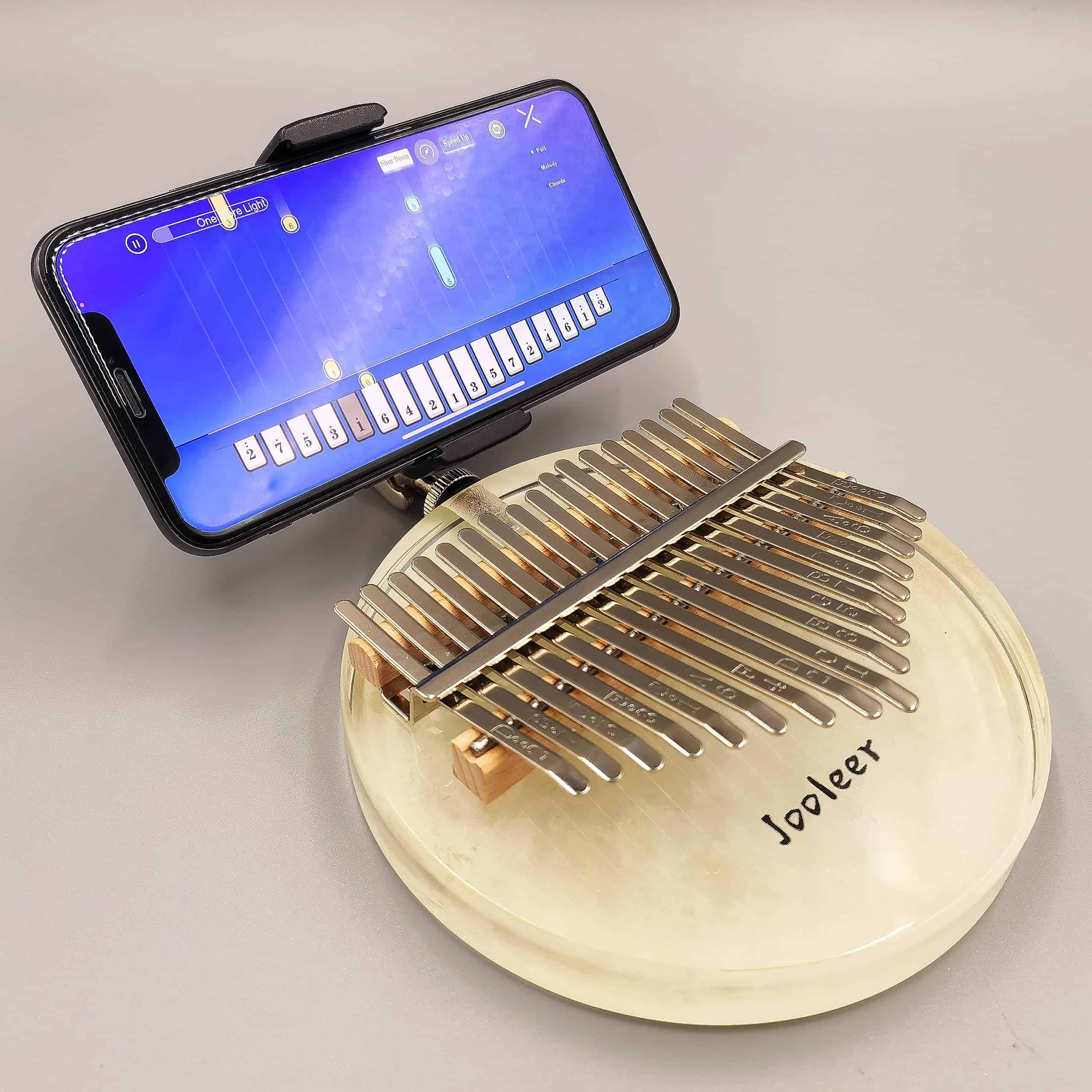 Jooleer Piano de Pulgar Kalimba Acrílico Claro en Forma de