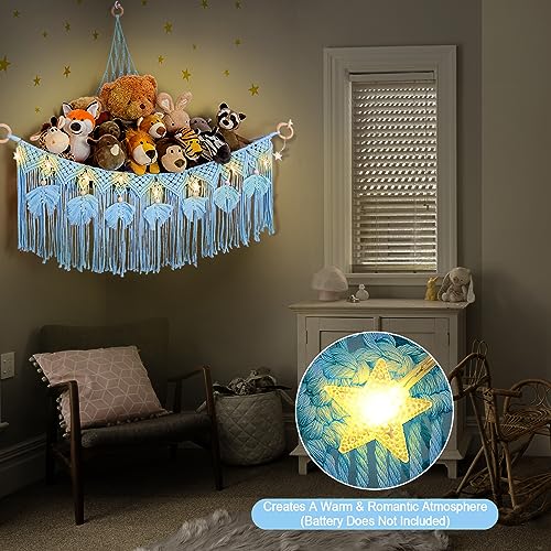 ANROYE Organizador de Macramé para Peluches con Luz de - Imagen 3