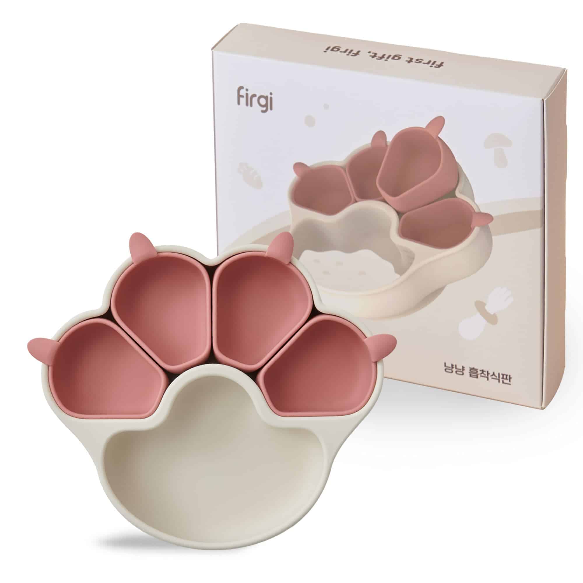 Plato de Silicona Dividido Firgi MEOW Dry Rose con Ventosa
