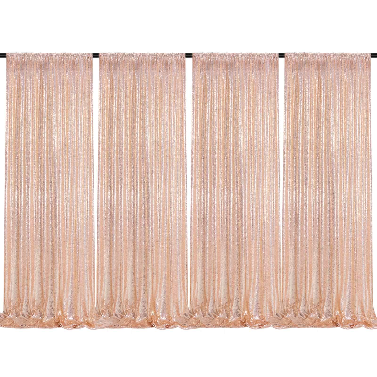 B-COOL Cortinas de Fondo de Lentejuelas Rosa Dorado 4