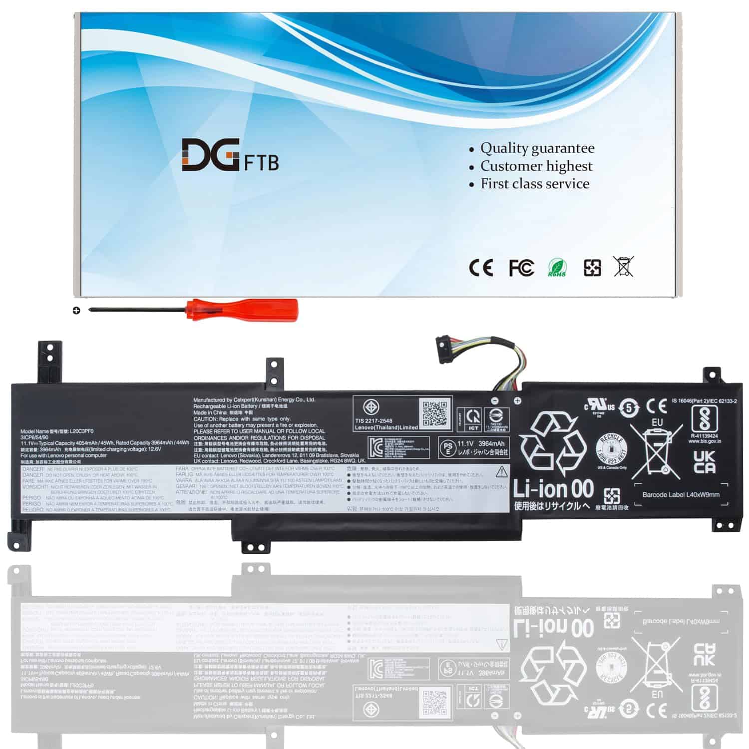 Batería para portátil L20M3PF0 L20C3PF0 para Lenovo IdeaPad