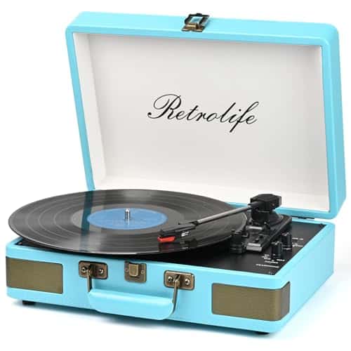 Tocadiscos Retrolife de 3 velocidades con Bluetooth en