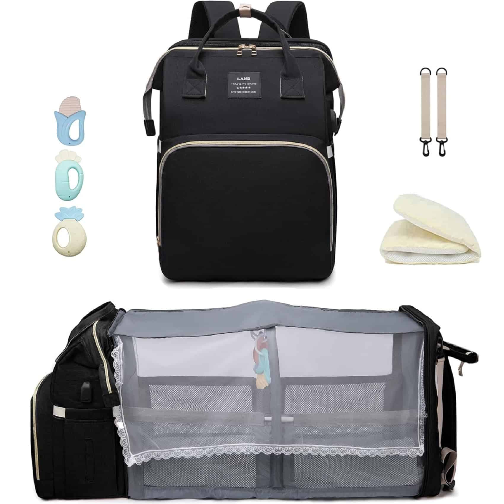 Mochila de pañales ANWTOTU con estación de cambio, mochila