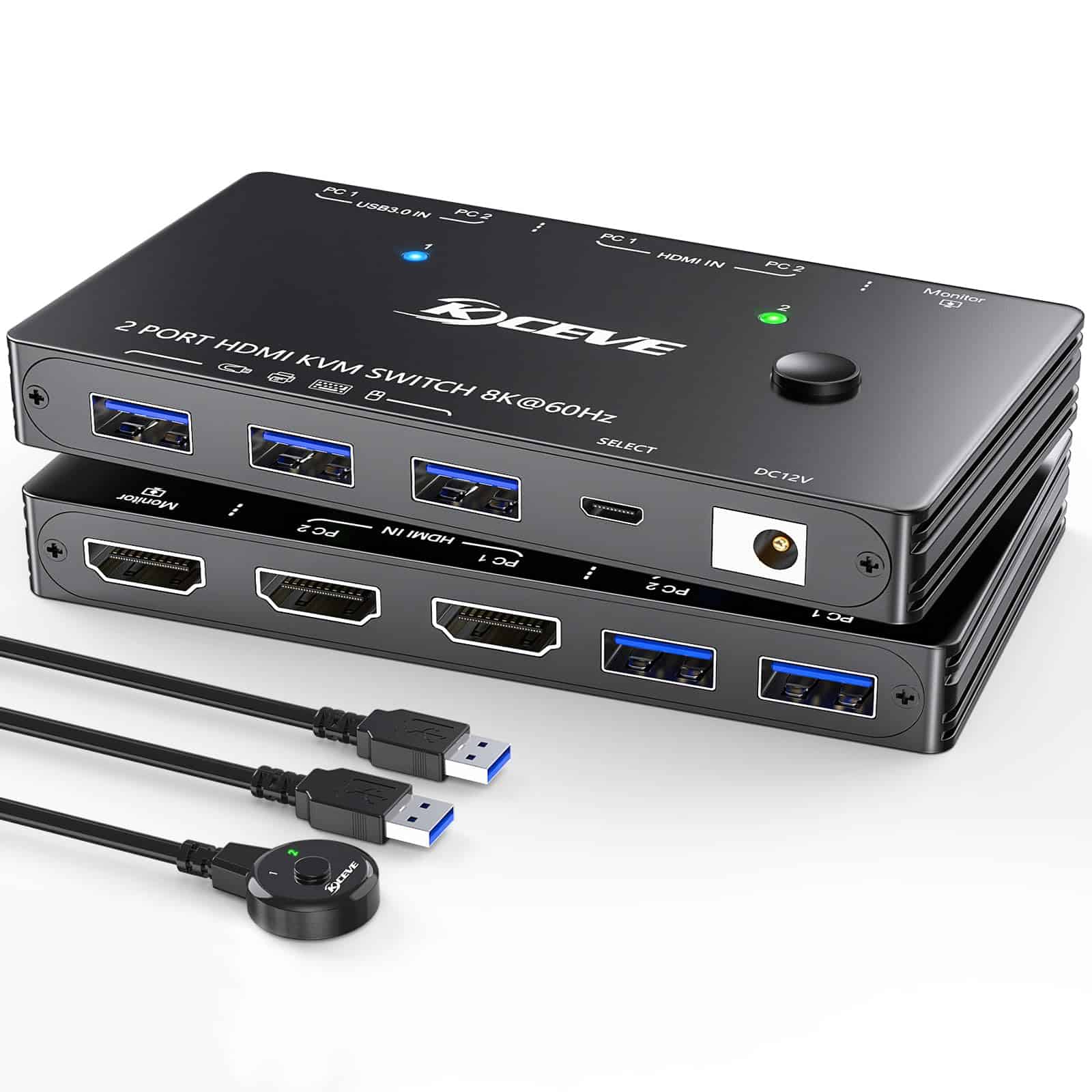 2 IN1 Out KVM Switch HDMI 8K@60Hz/4K@120Hz, HDMI2.1 KVM