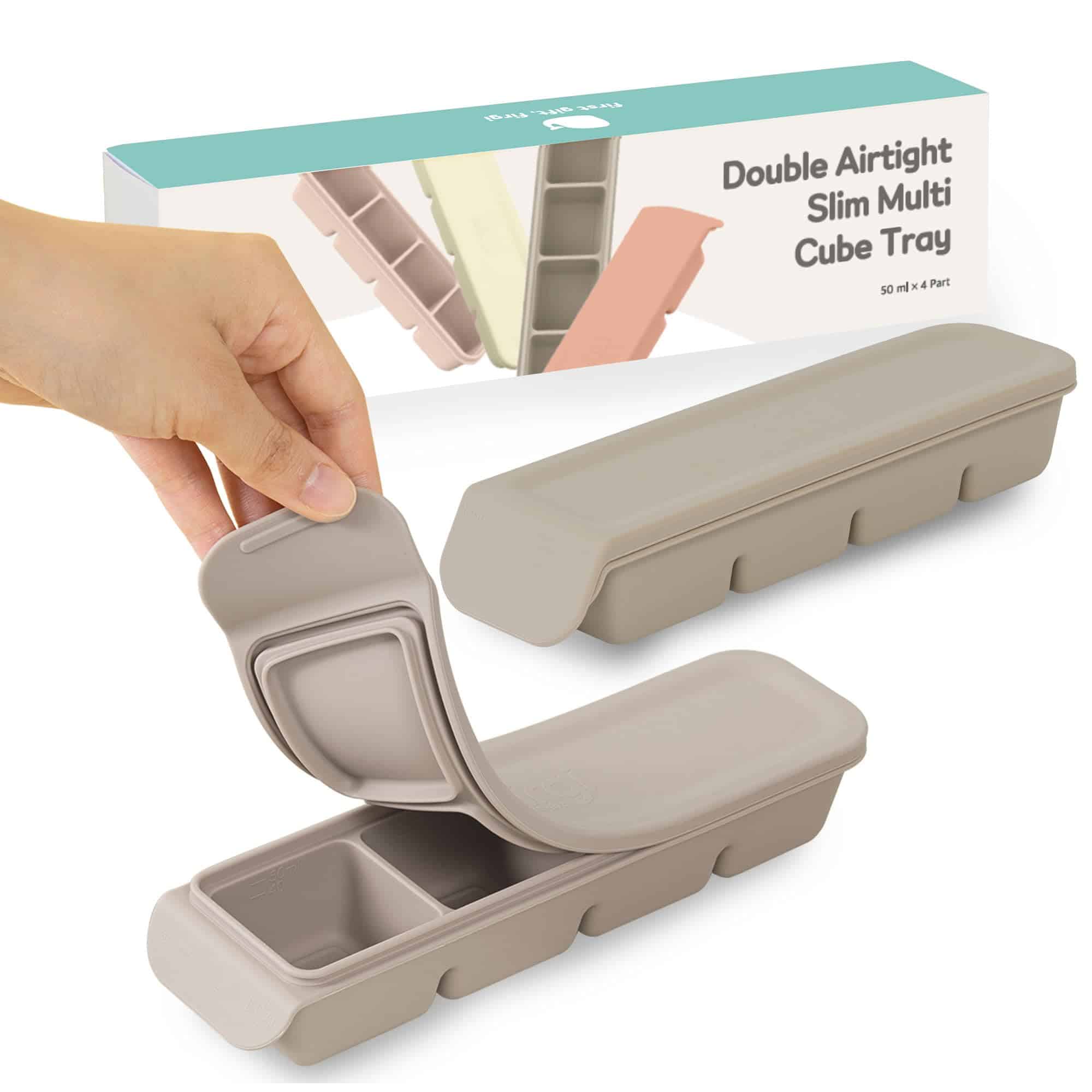 Firgi 4 Section-1.7oz Gris 100% Bandeja de Cubitos de Hielo