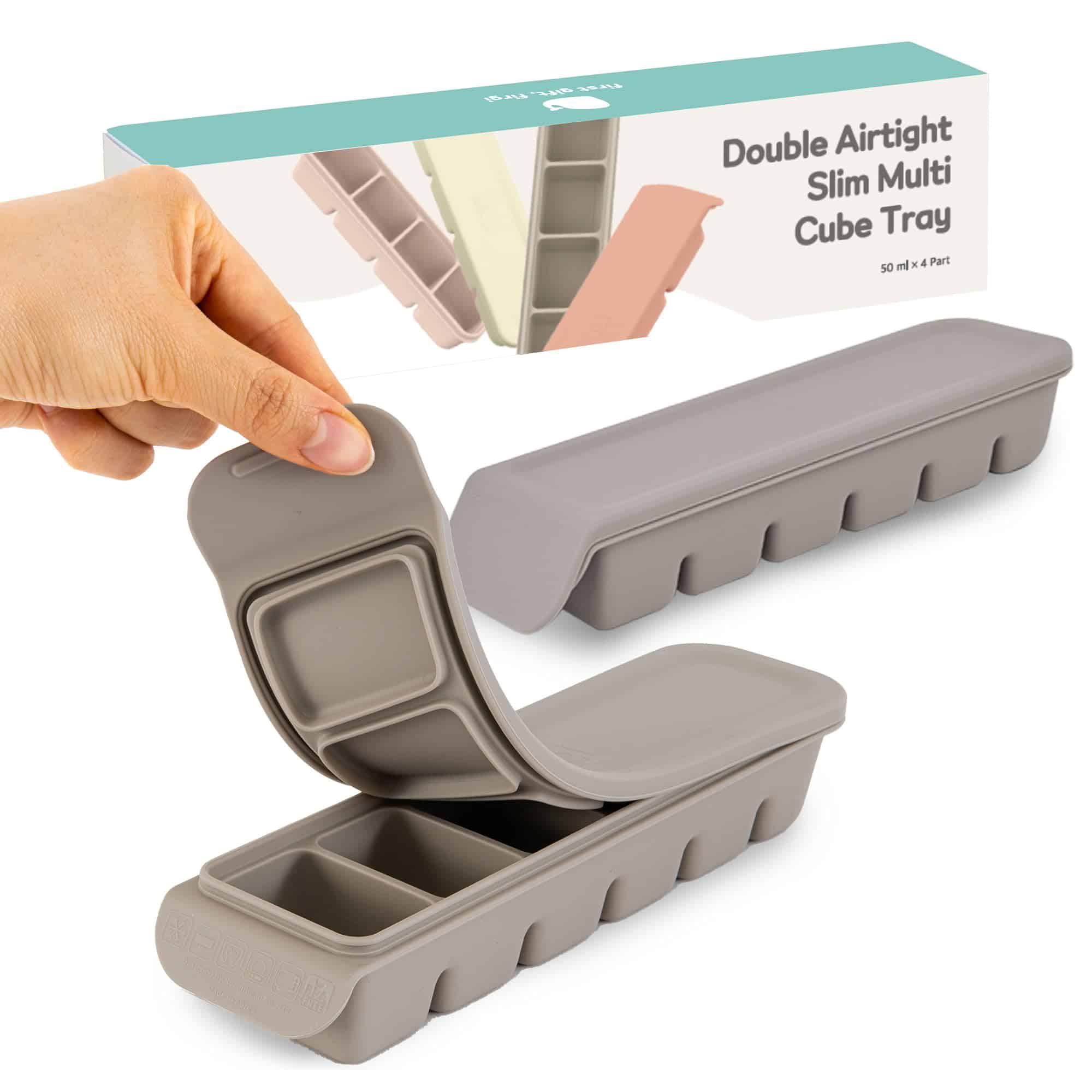 Firgi 6 Sección-1oz, Gris 100% Bandeja de Hielo de Silicona