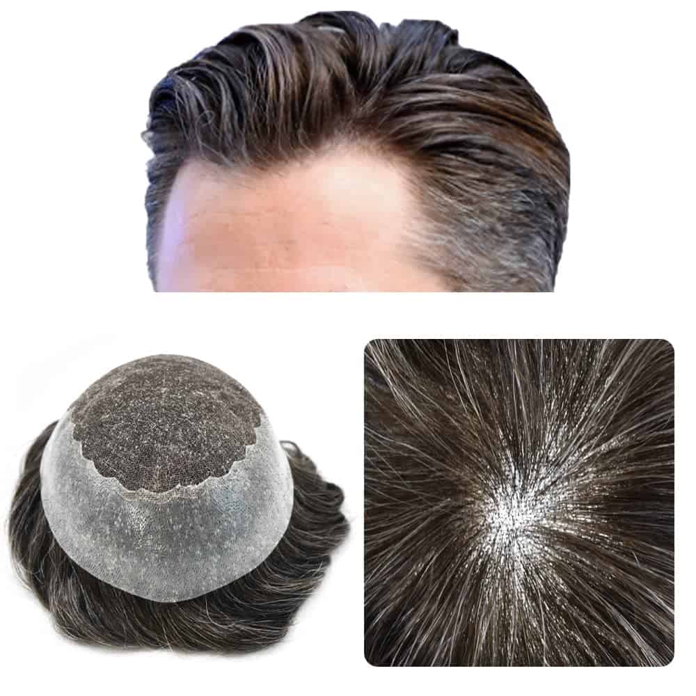 Tupé para Hombres con Encaje Francés en Frente Cabello