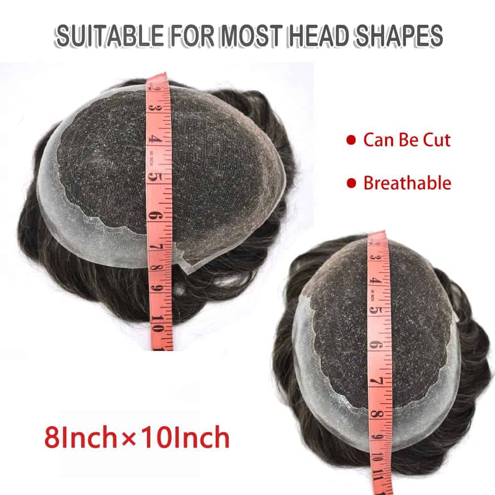 Tupé para Hombres con Encaje Francés en Frente Cabello - Imagen 7