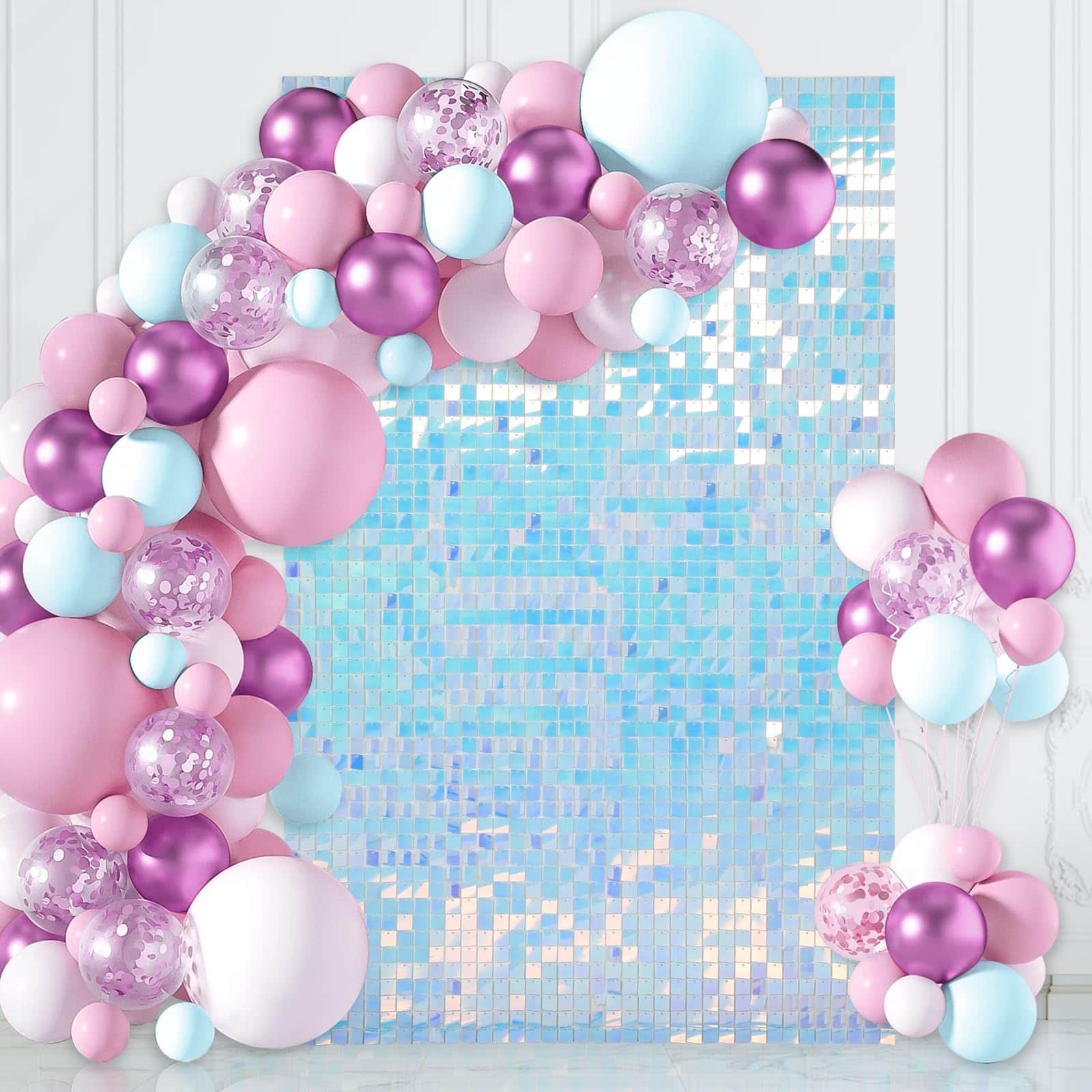 Panel de fondo de pared de brillo arco iris Rainbow Shimmer