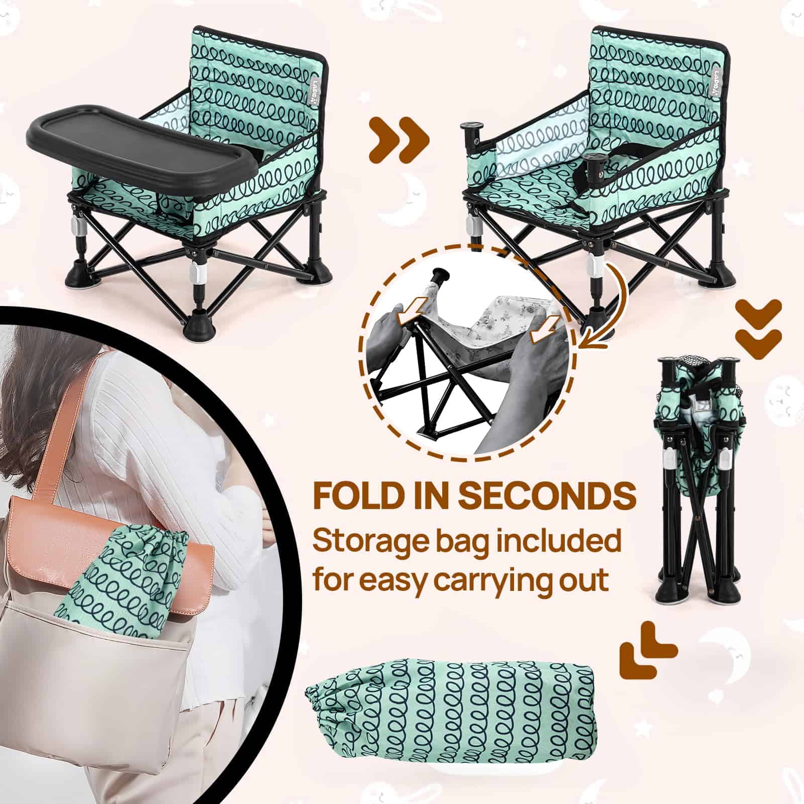 Silla de playa para bebé, asiento elevador para bebés para - Image 3