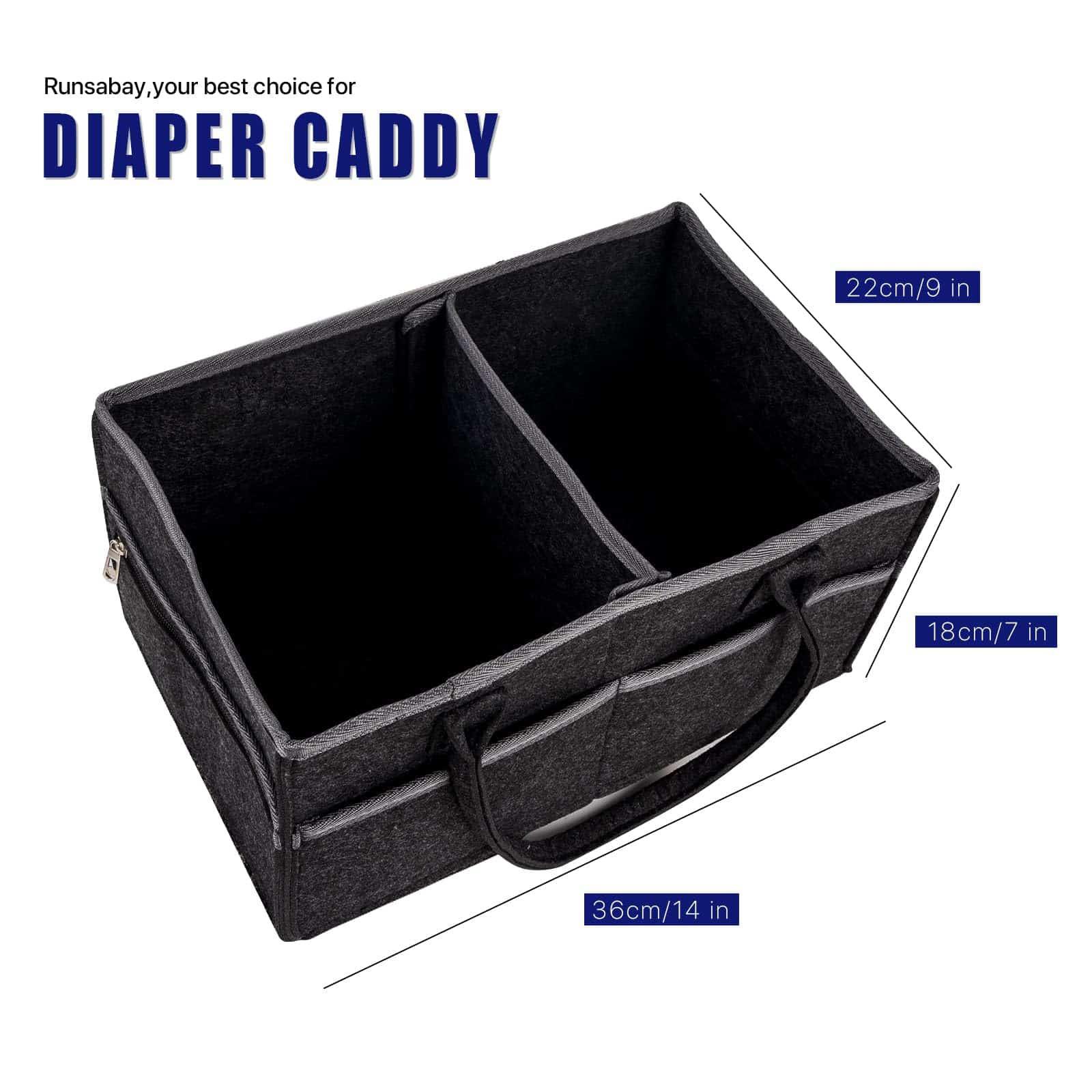 Runsabay Baby Co. Diaper Caddy, Negro, Organizador de - Image 5