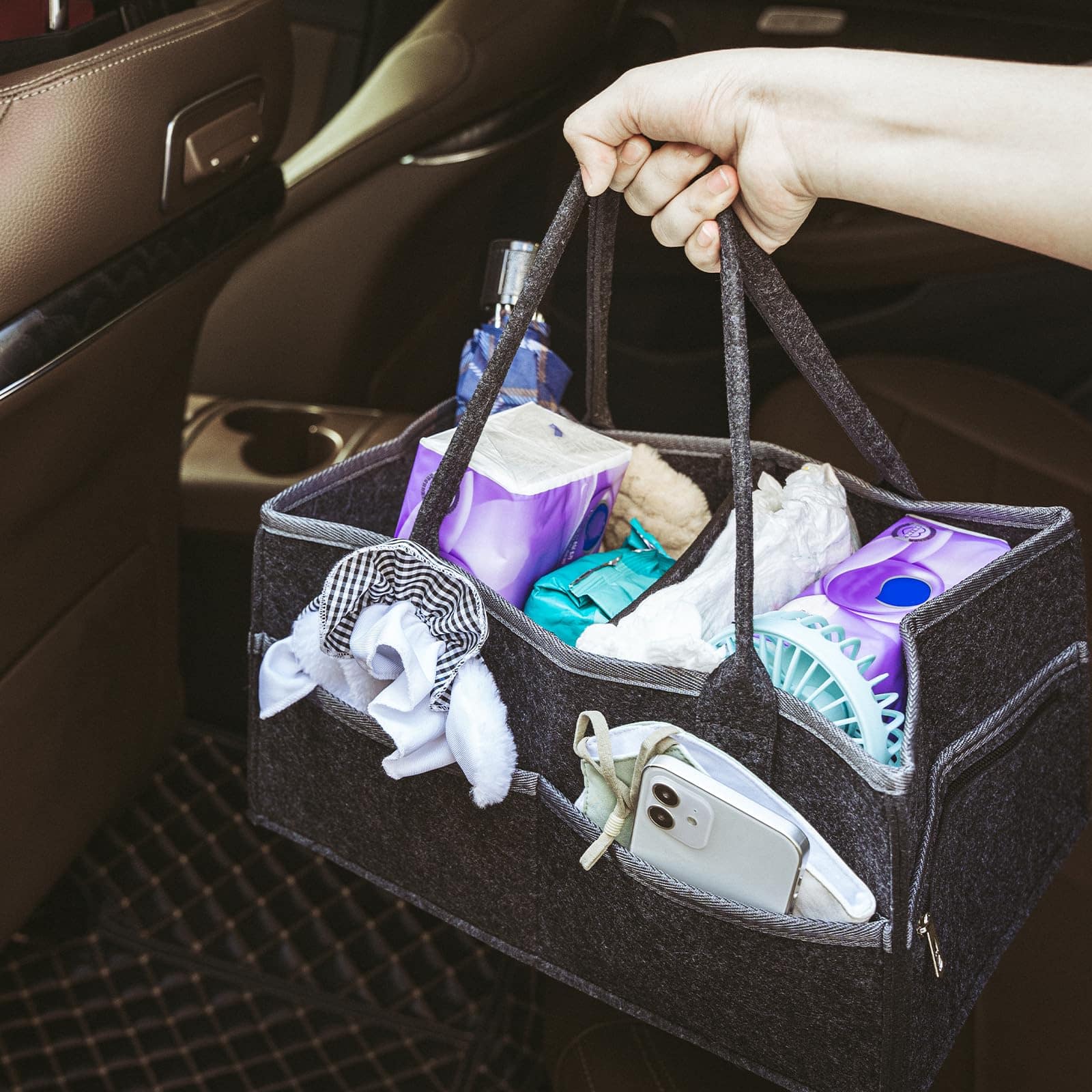 Runsabay Baby Co. Diaper Caddy, Negro, Organizador de - Image 7