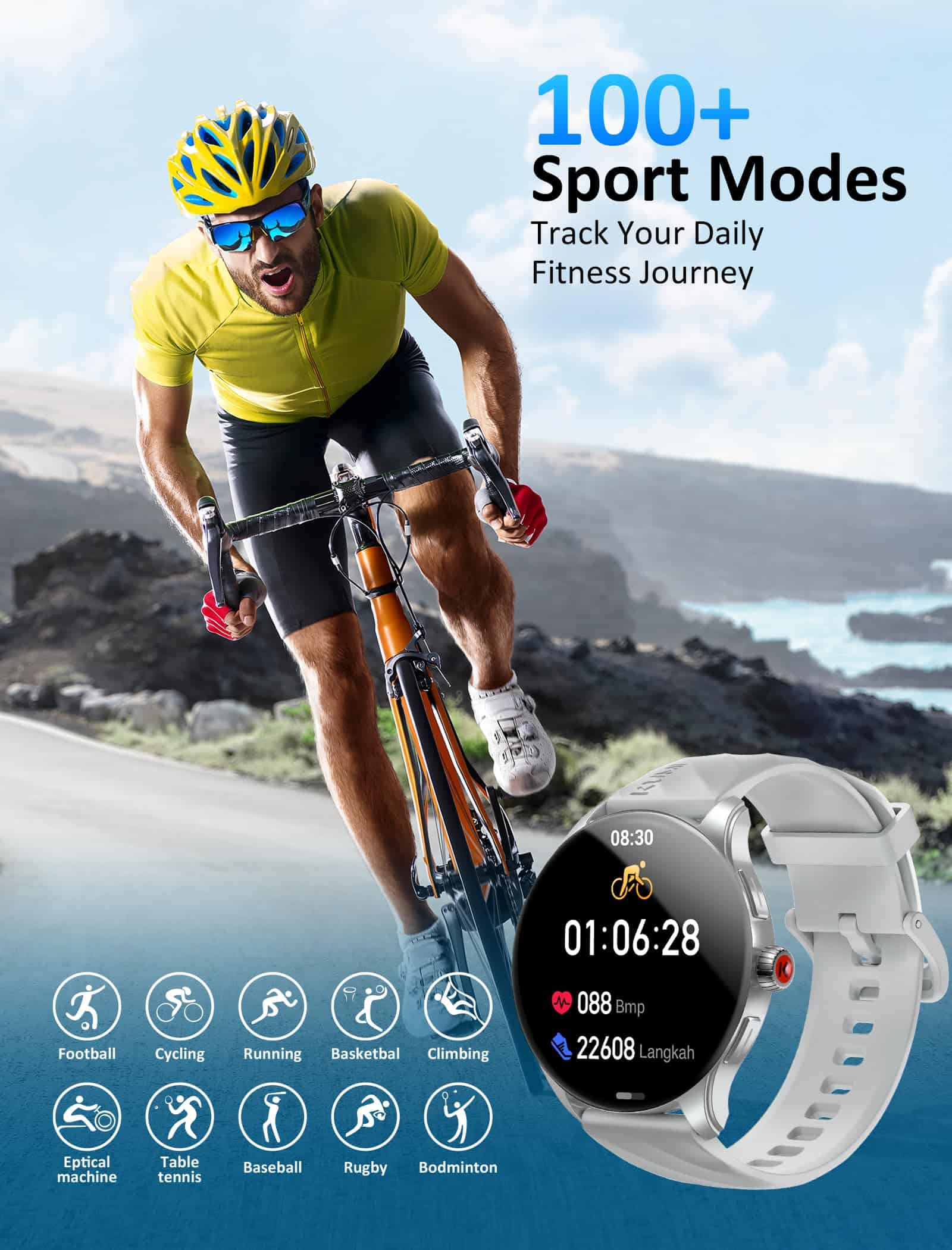 Kumi Smart Watches para Hombres, Smartwatch AMOLED de 1.43" - Image 6