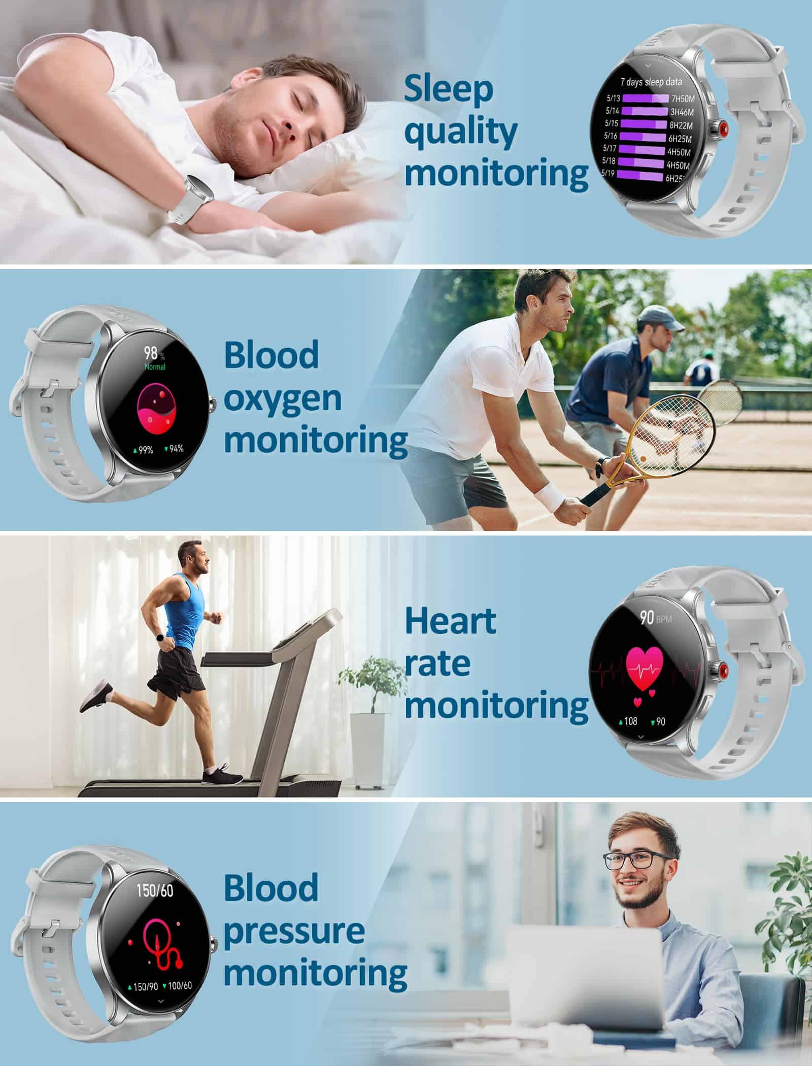 Kumi Smart Watches para Hombres, Smartwatch AMOLED de 1.43" - Image 4
