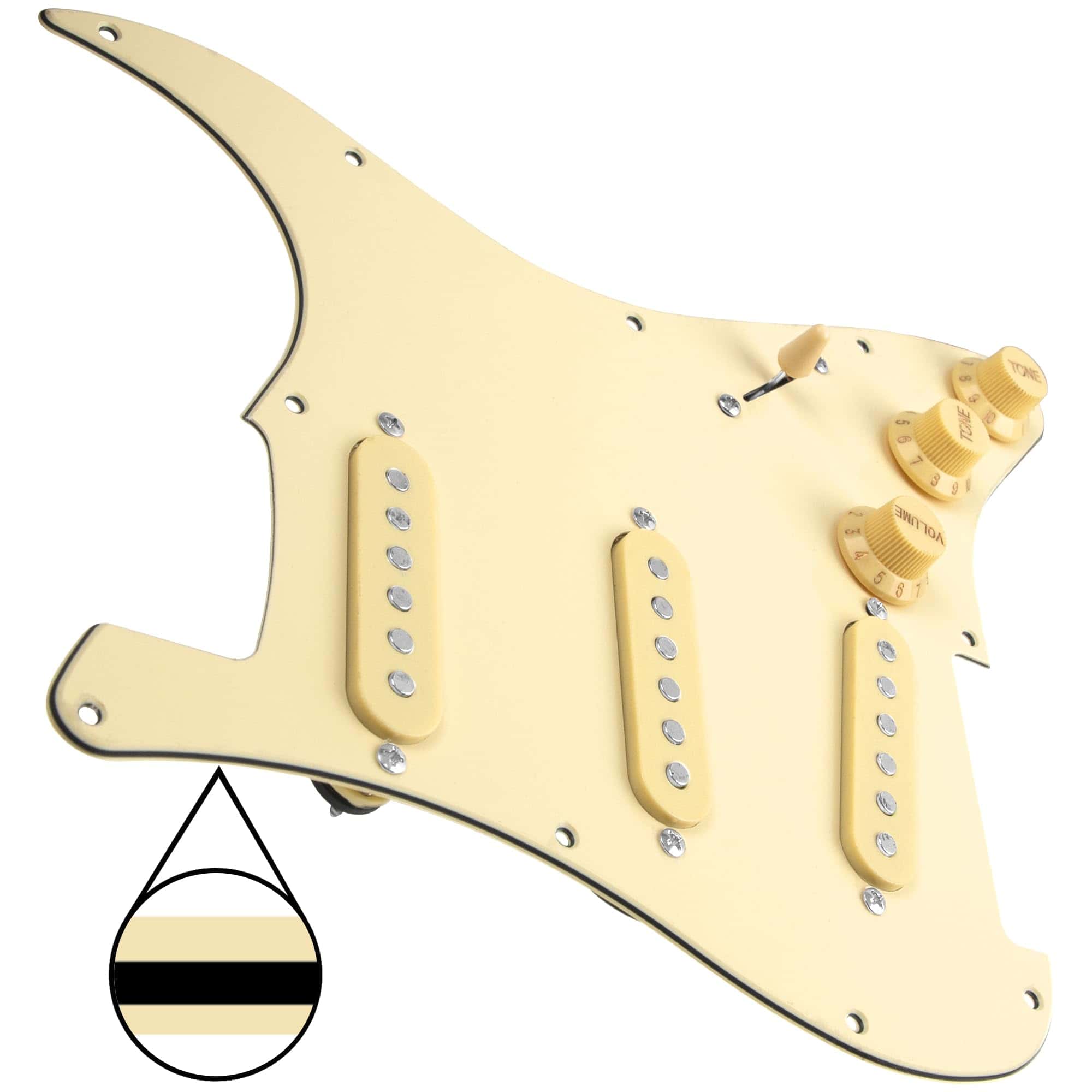 Yootones 11-Hole 3-Ply SSS Prewired Loaded -Crema - Imagen 4