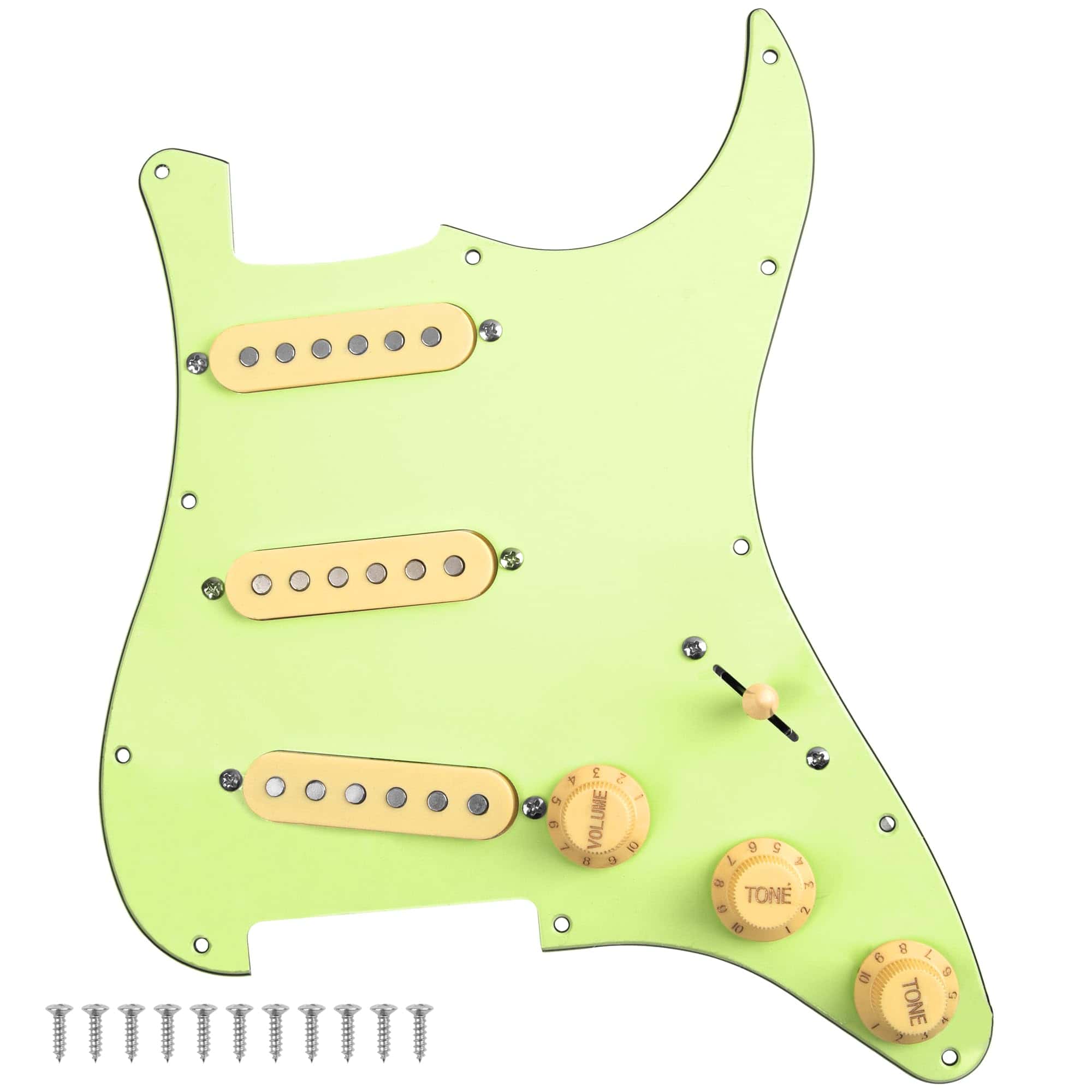 Yootones 11-Hole 3-Ply SSS Prewired Loaded -Verde Claro