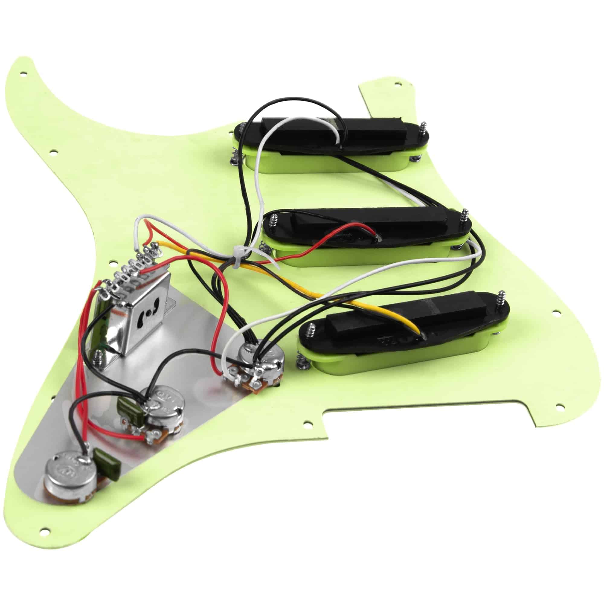 Yootones 11-Hole 3-Ply SSS Prewired Loaded -Verde Claro - Imagen 5