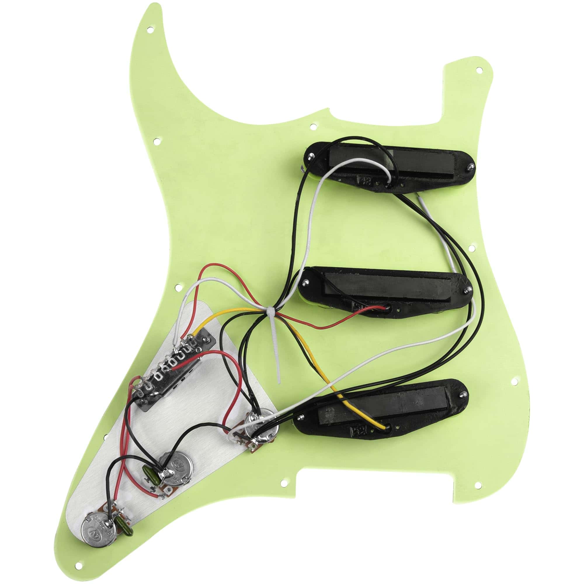 Yootones 11-Hole 3-Ply SSS Prewired Loaded -Verde Claro - Imagen 3