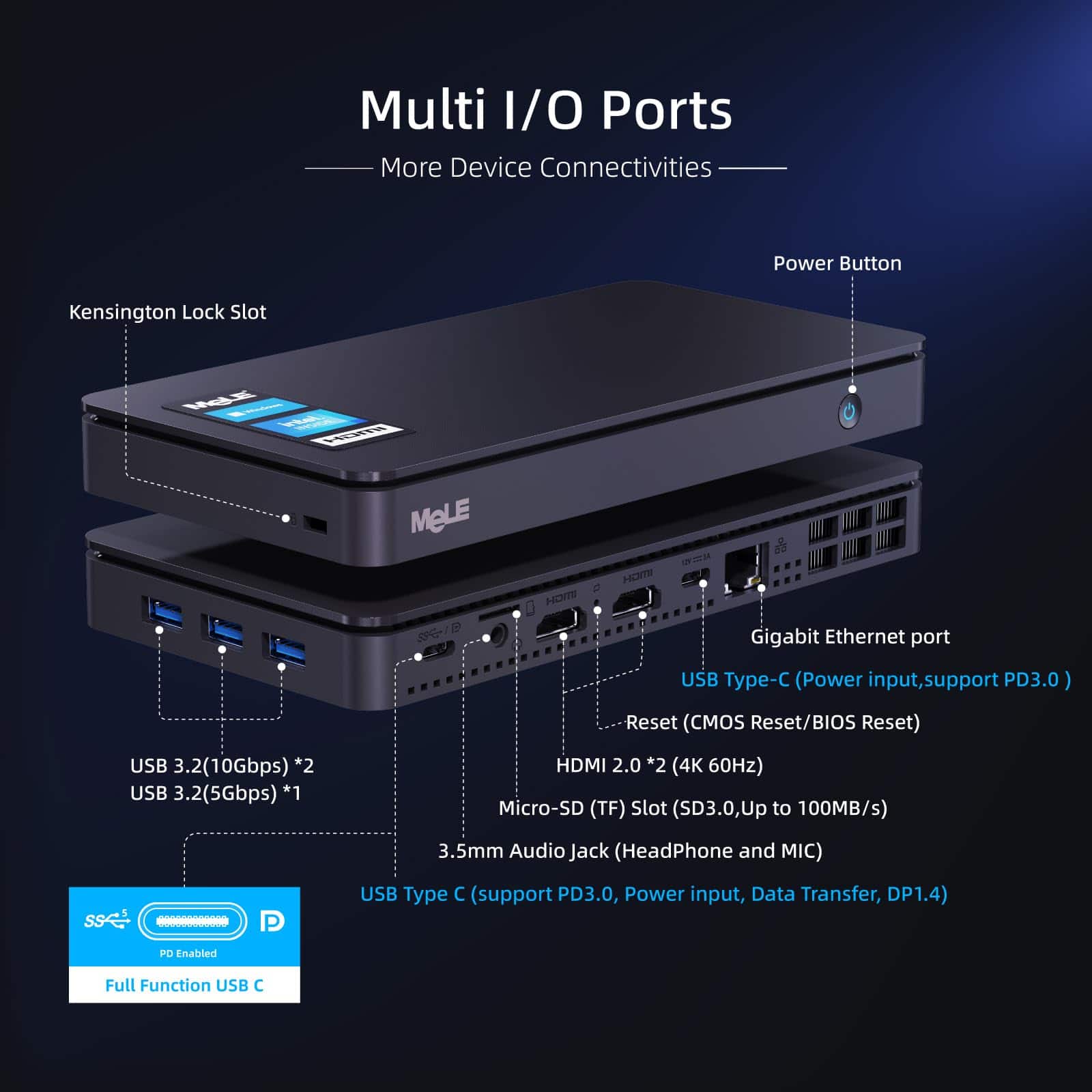 MeLE Overclock3C Mini PC Celeron N5095(4C/4T, hasta 2.9Ghz, - Image 3