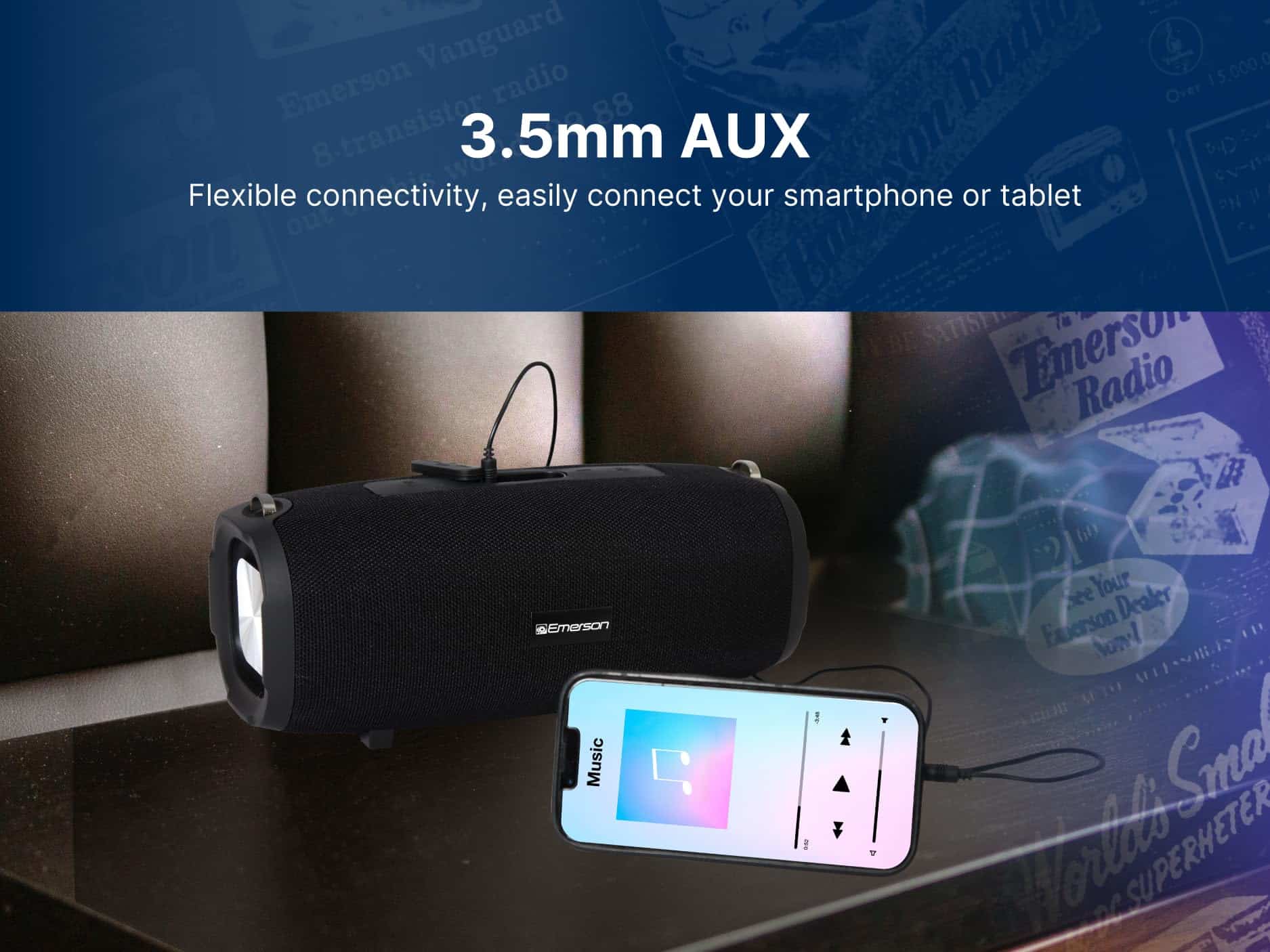 Altavoz Bluetooth portátil Emerson EAS-3000 con correa de - Image 9