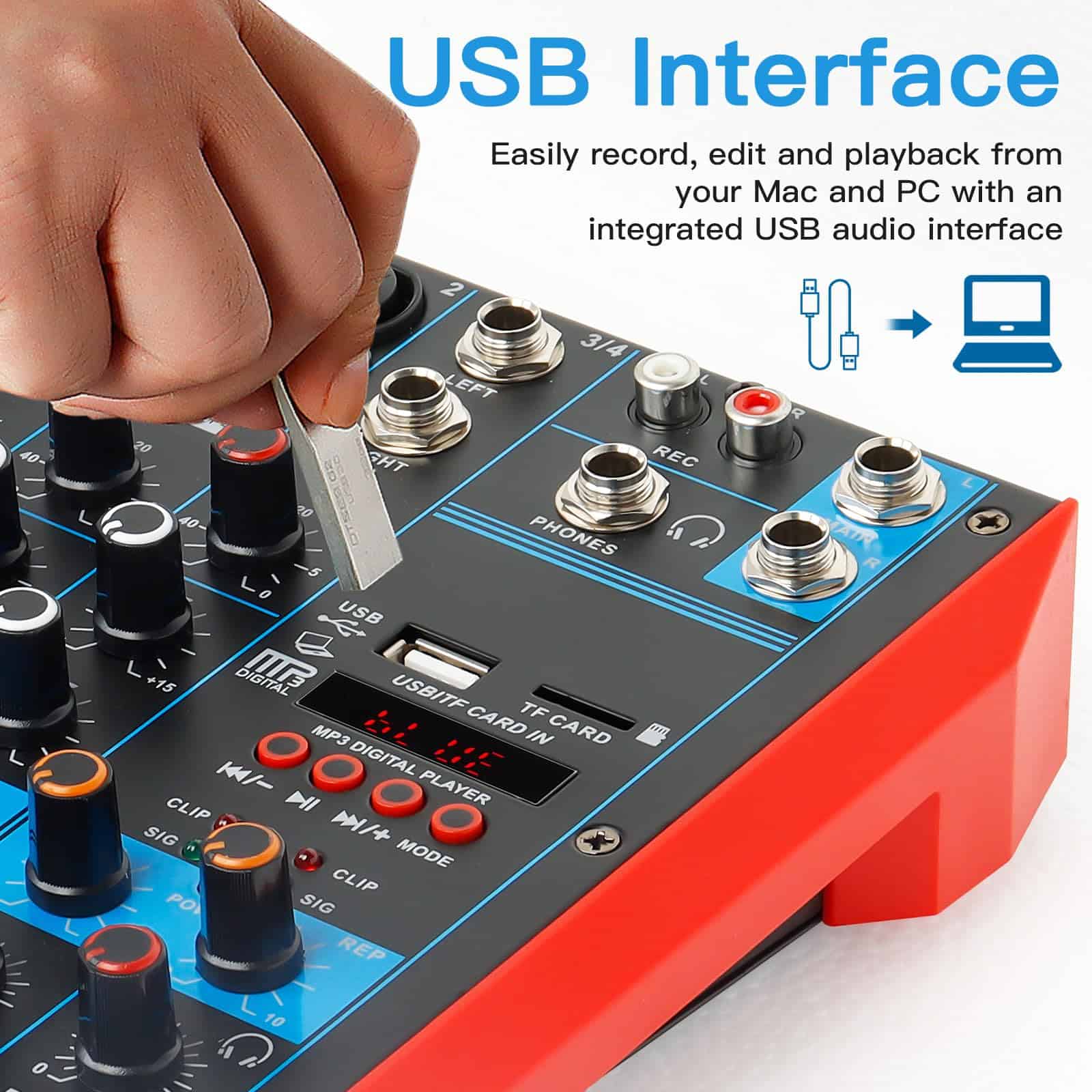 Mezclador de Audio de 4 Canales Consola Portátil Mini con - Image 5