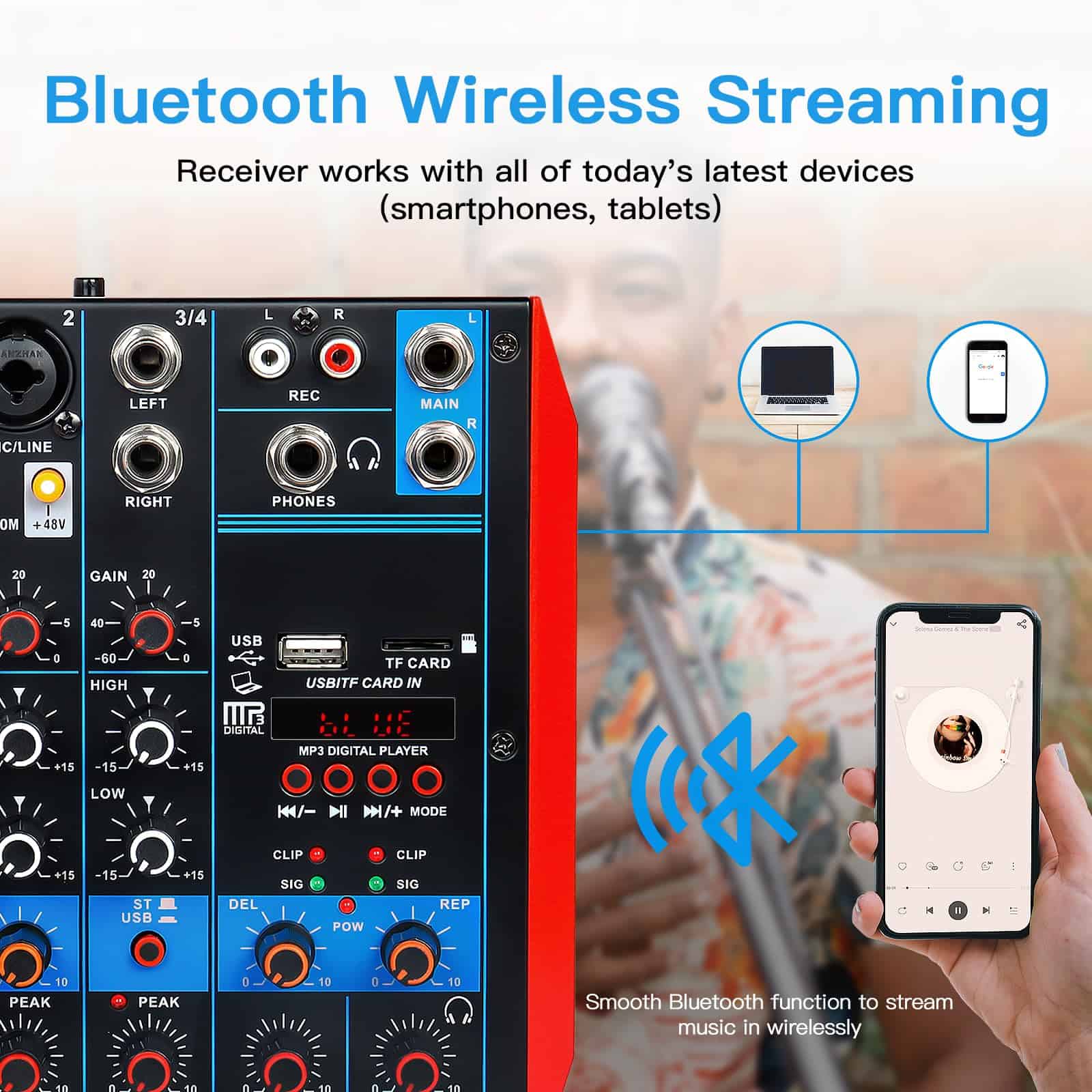Mezclador de Audio de 4 Canales Consola Portátil Mini con - Image 3