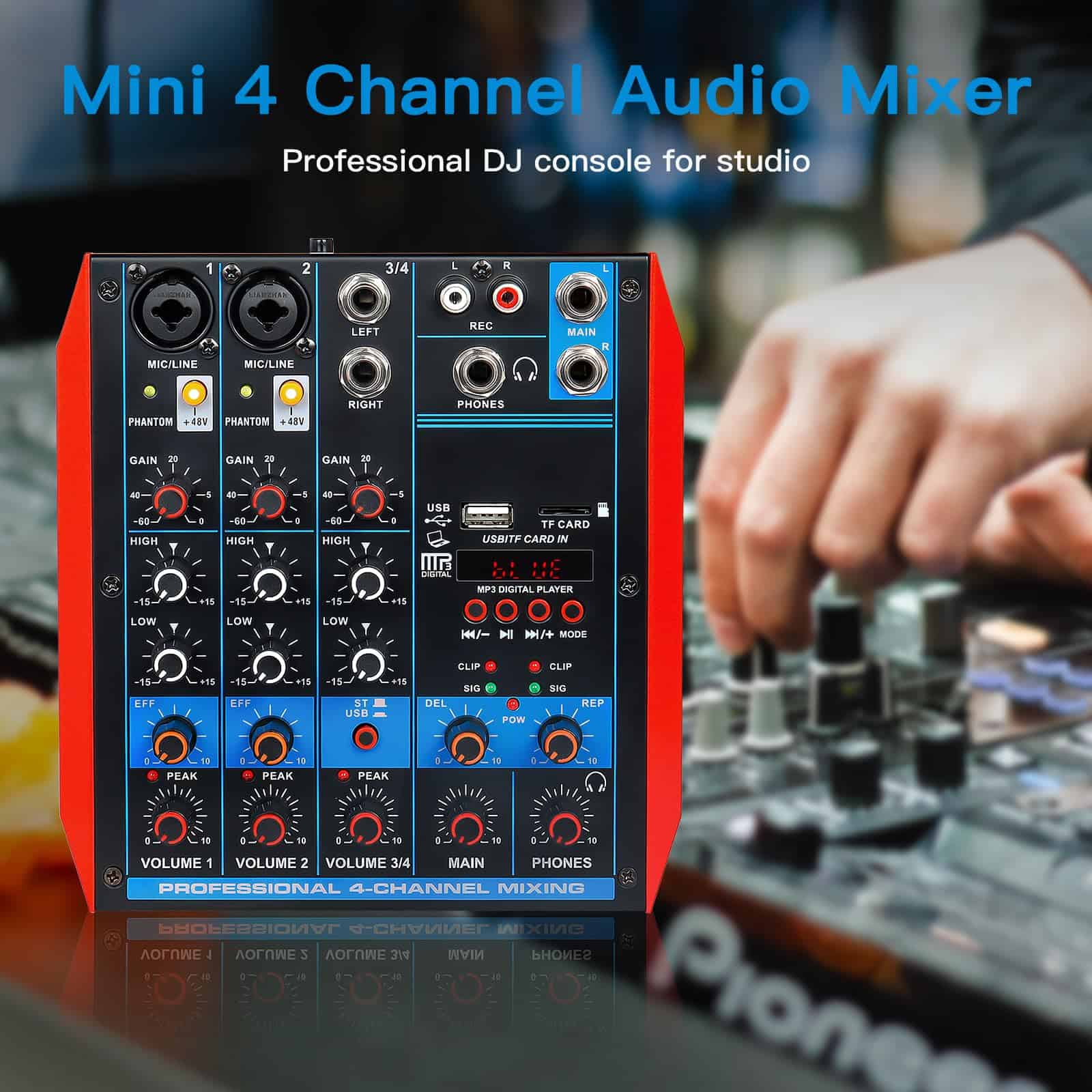 Mezclador de Audio de 4 Canales Consola Portátil Mini con - Image 10