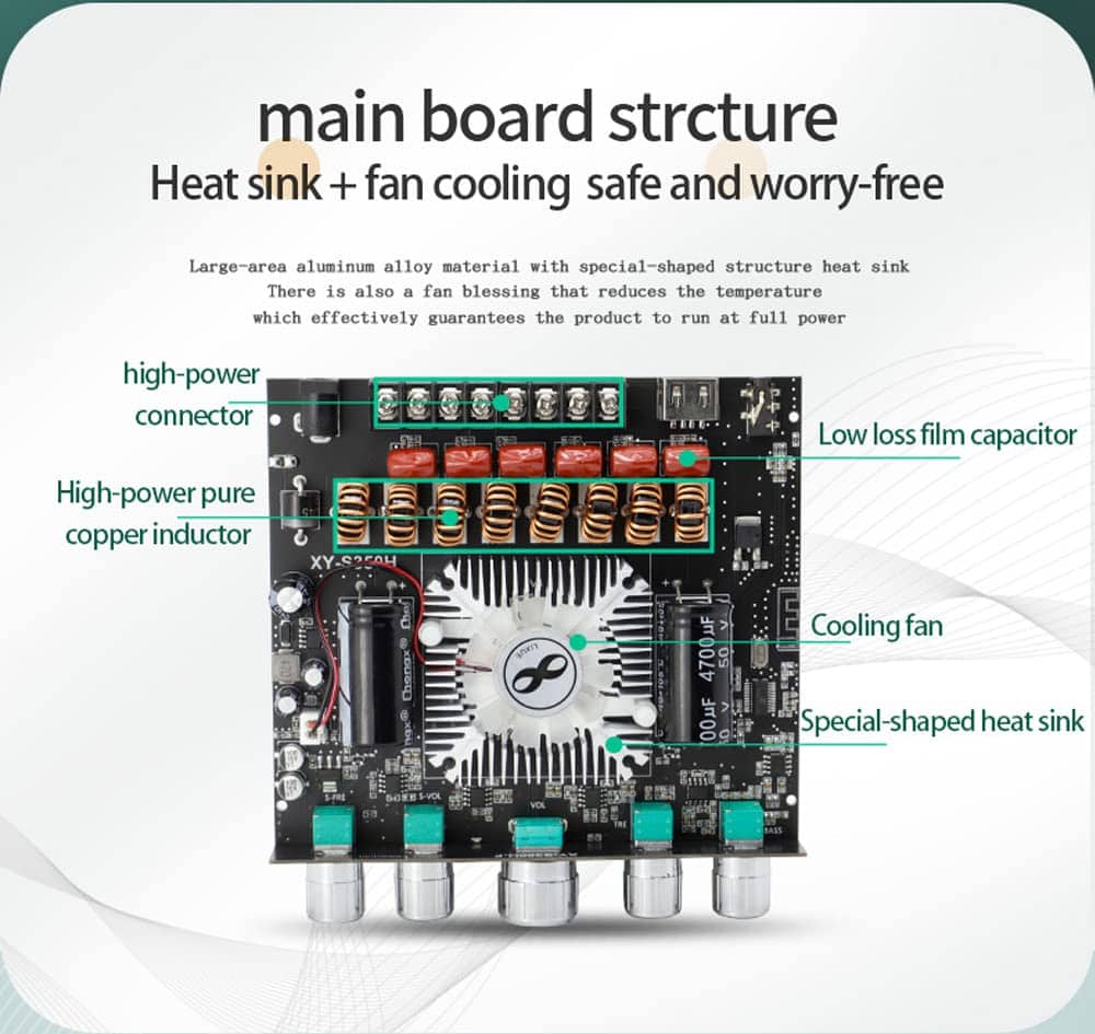 HIFIDIY LIVE XY-S350H 2.1 TPA3251D2 Bluetooth 5.0 - Image 6