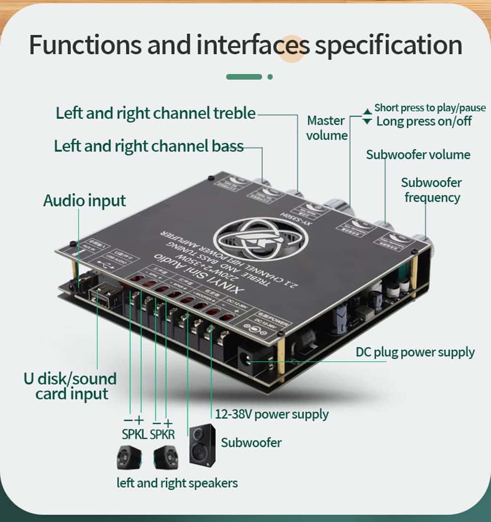 HIFIDIY LIVE XY-S350H 2.1 TPA3251D2 Bluetooth 5.0 - Image 5