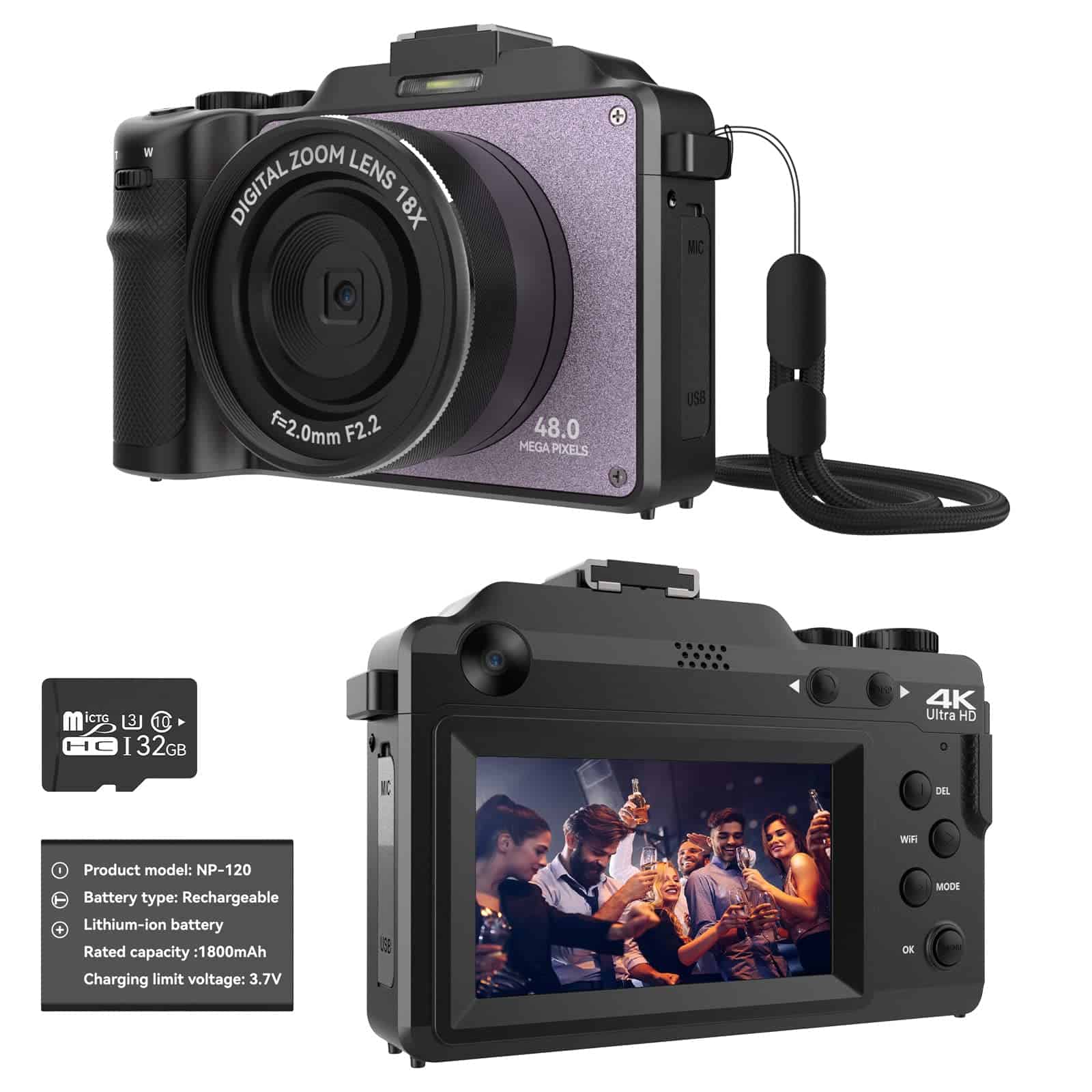 Cámara OIEXI de 48MP para Fotografía, Cámara Digital 4K
