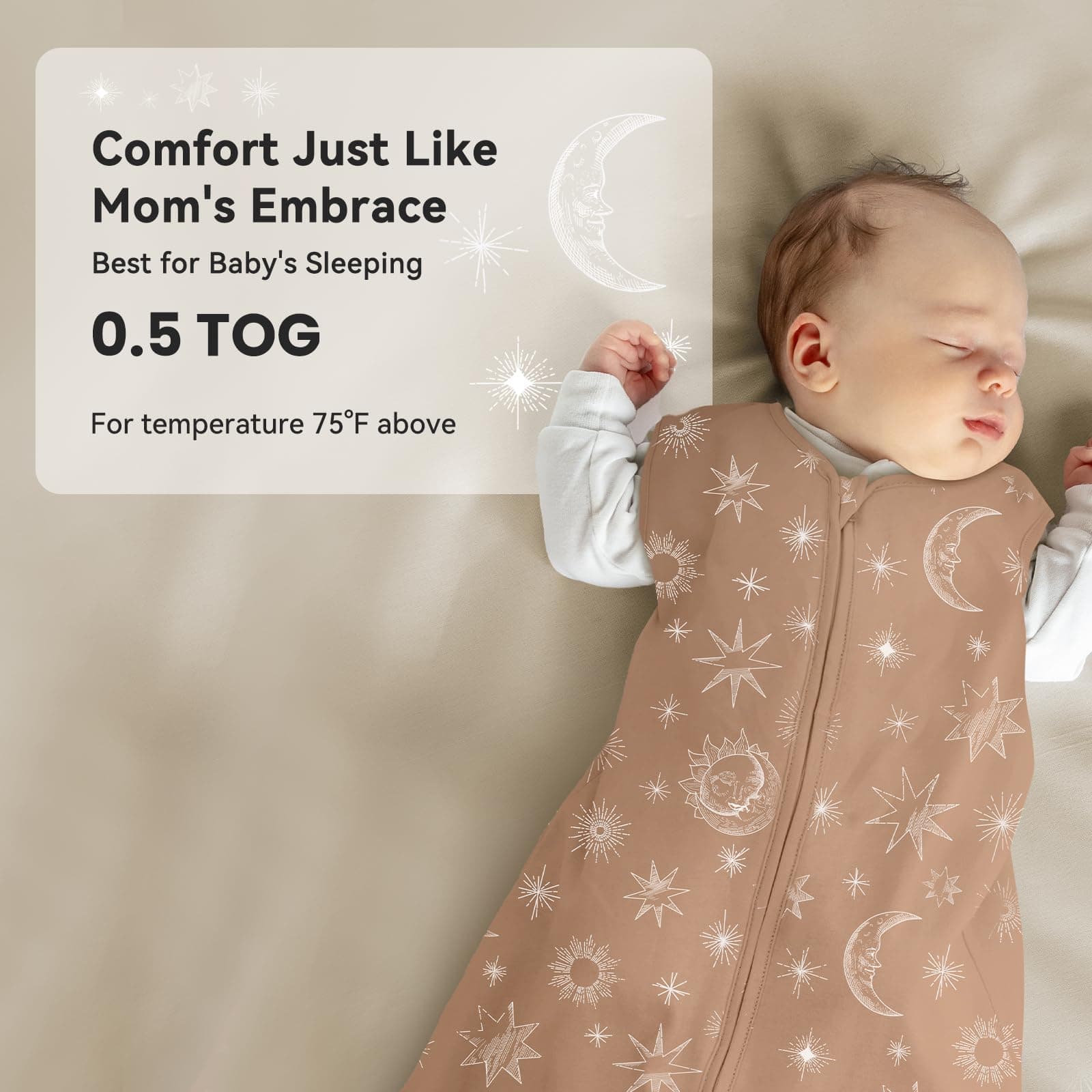 Saco de Dormir para Bebé Unnivoll 0-6 Meses -Beige - Imagen 6