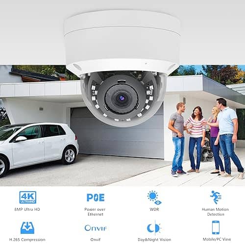 Cámara de seguridad exterior Tennoz 8MP 4K PoE IP Vandal - Image 3
