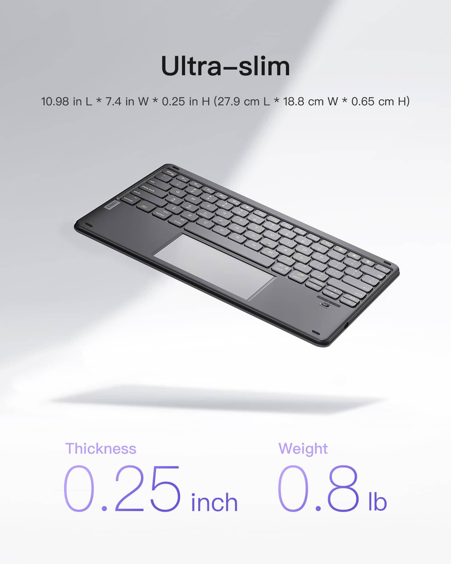 Teclado Bluetooth Inateck Ultra Ligero con Touchpad - Image 3