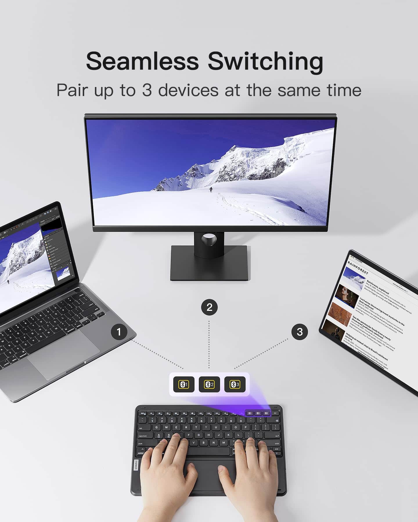 Teclado Bluetooth Inateck Ultra Ligero con Touchpad - Image 6
